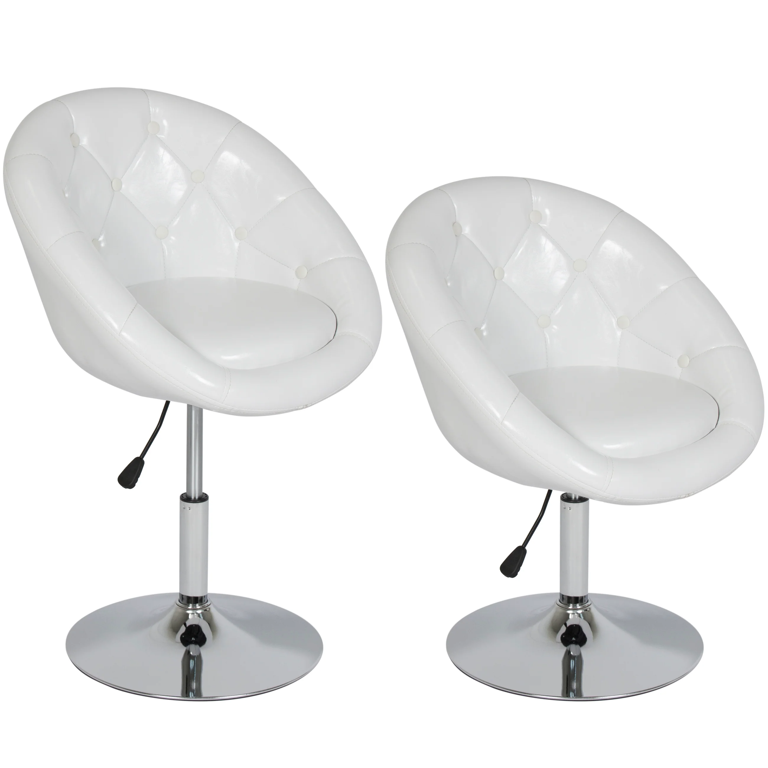 Adjustable Tufted Round Swivel Accent Chair - Image 8
