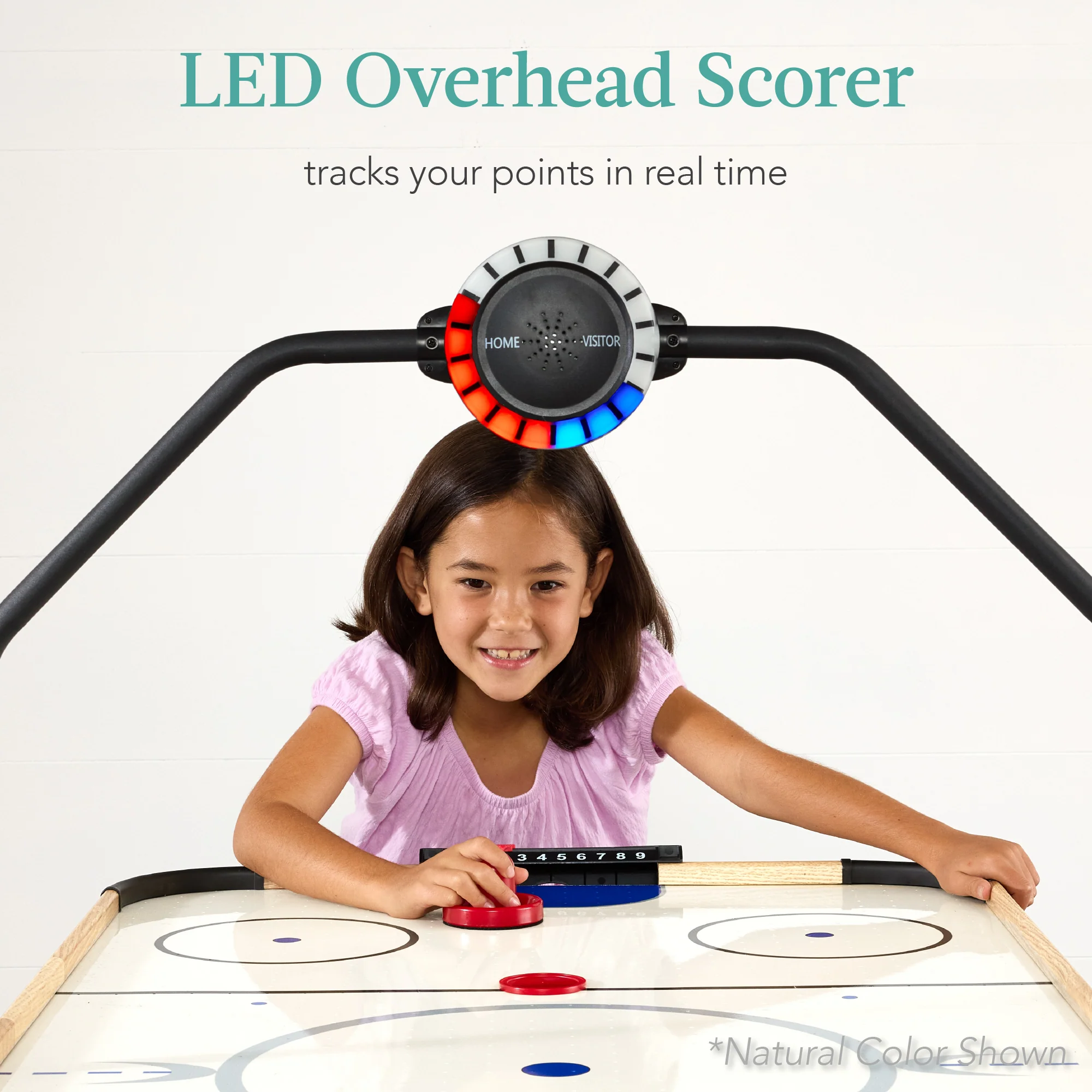 Air Hockey Game Table w/ LED Lights, Scoreboard, Powerful Motor - 54in - Image 4