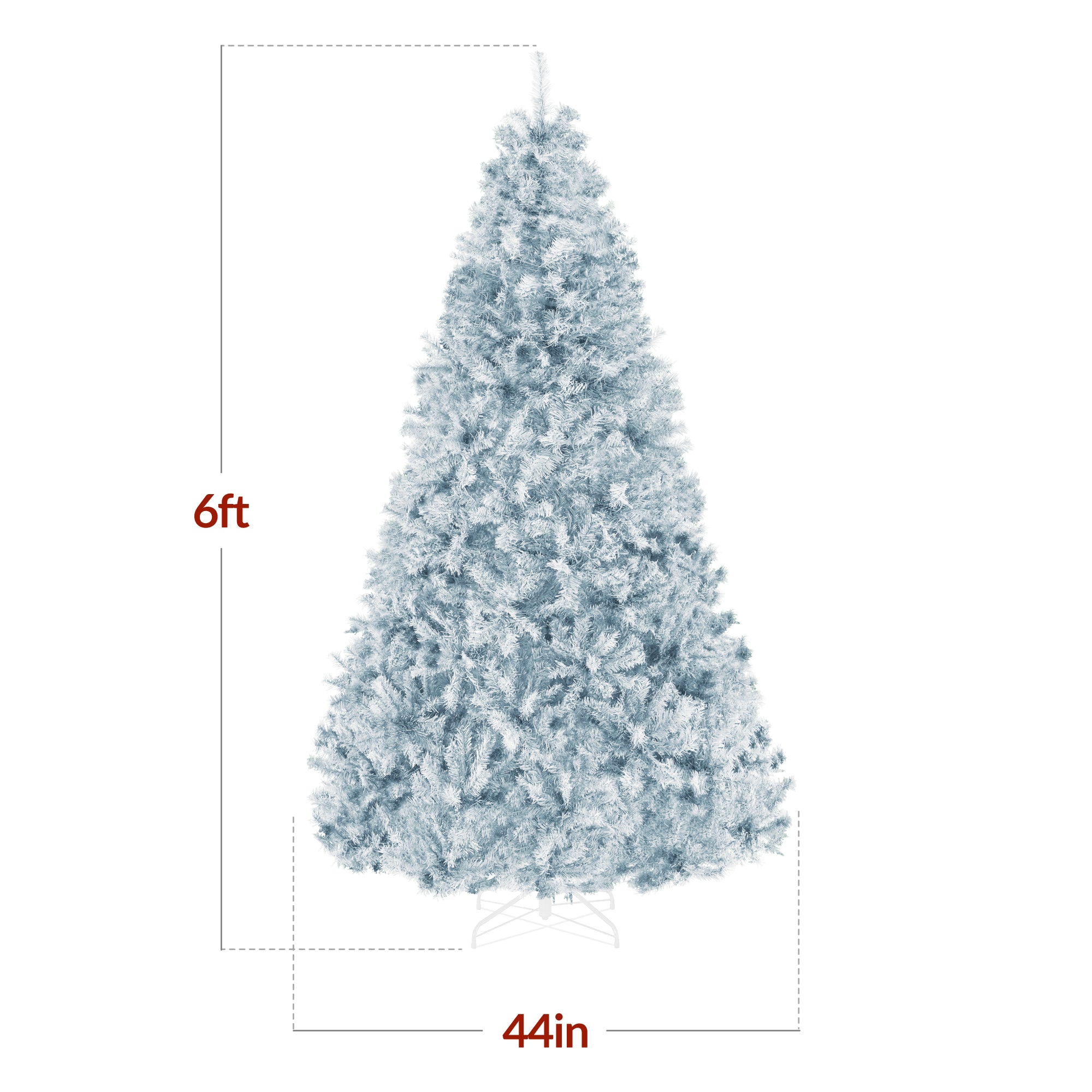 Artificial Ice Blue Christmas Tree, Unlit Pine Design w/Easy Assembly - Image 2