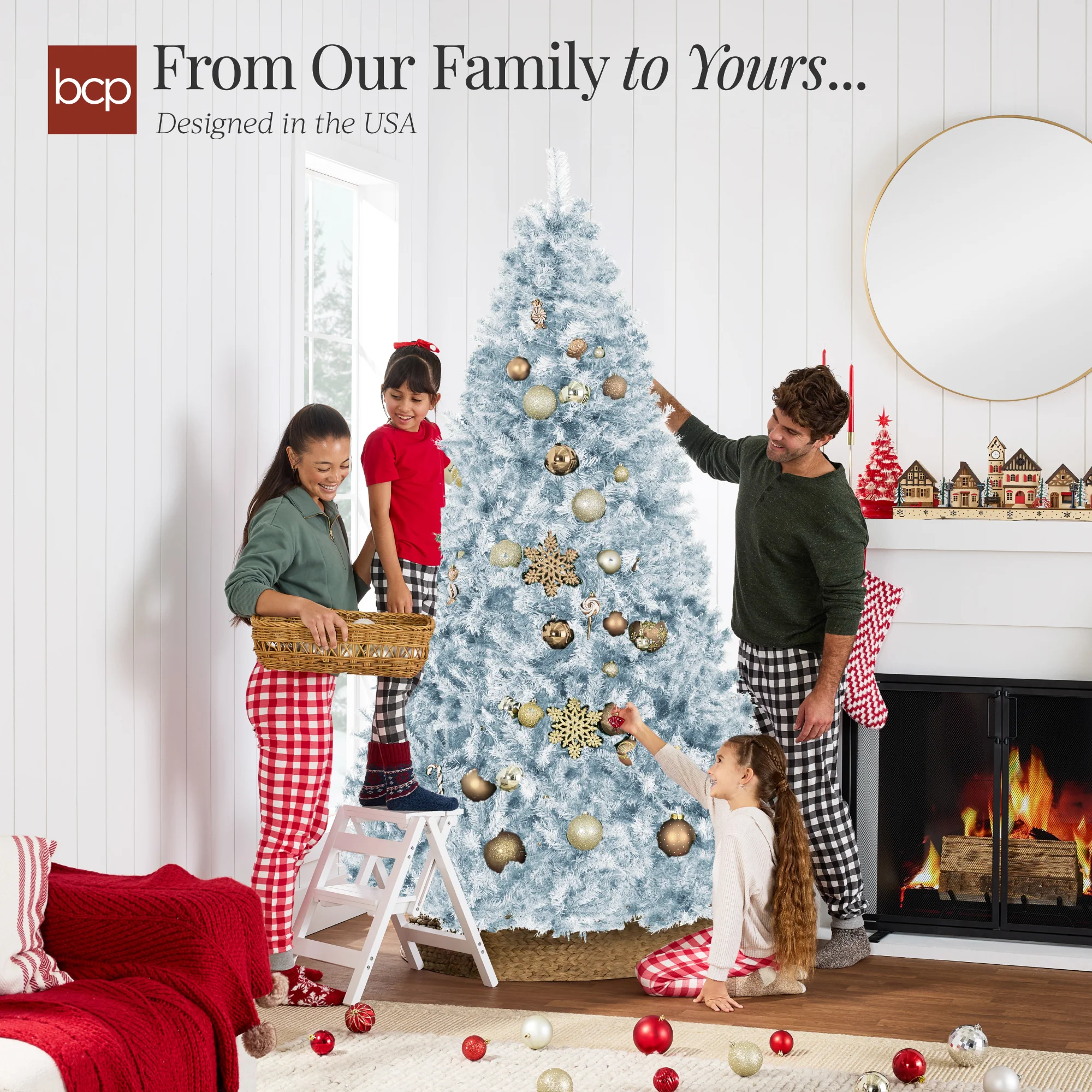 Artificial Ice Blue Christmas Tree, Unlit Pine Design w/Easy Assembly - Image 5