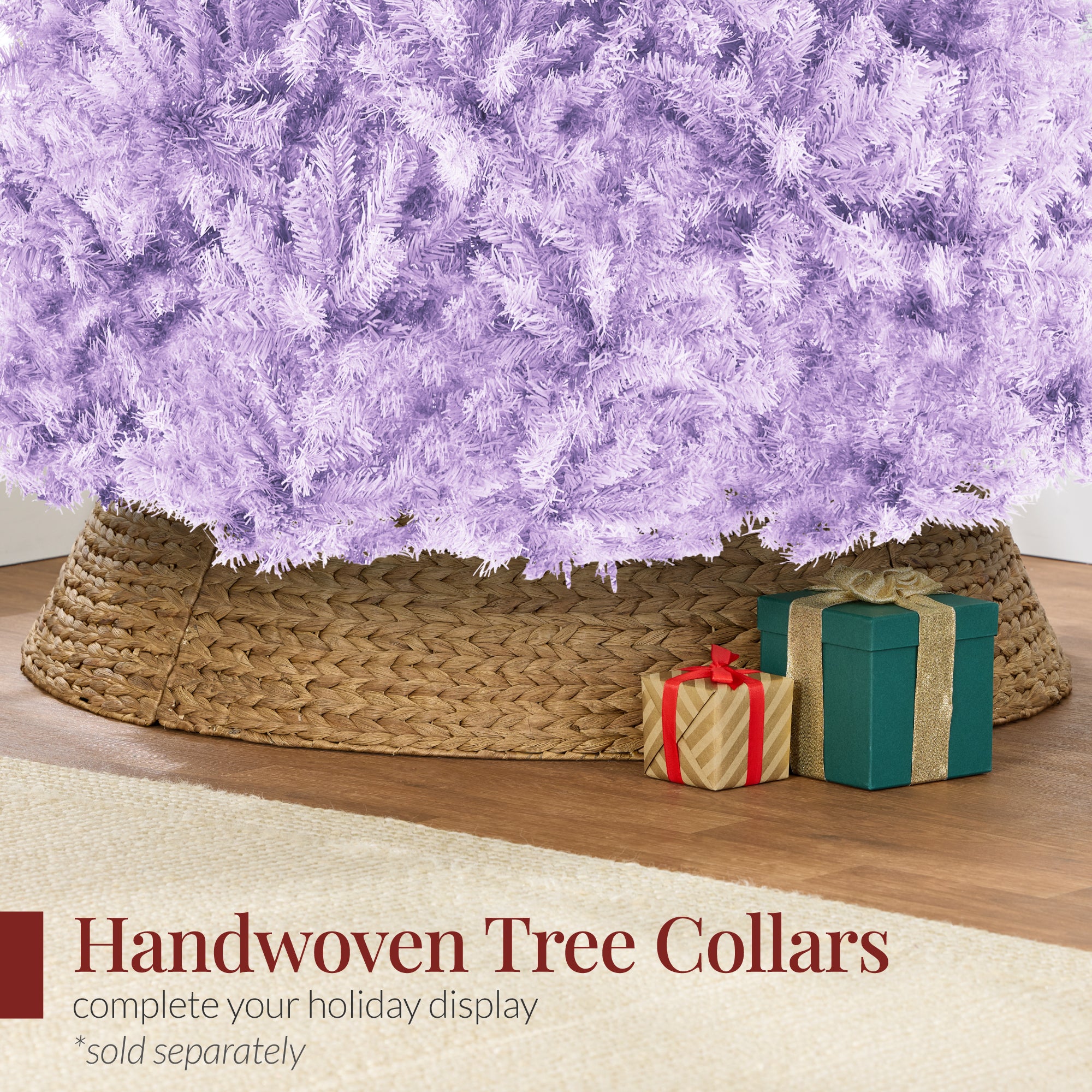 Artificial Lavender Christmas Tree, Unlit Pine Design w/Easy Assembly - Image 9