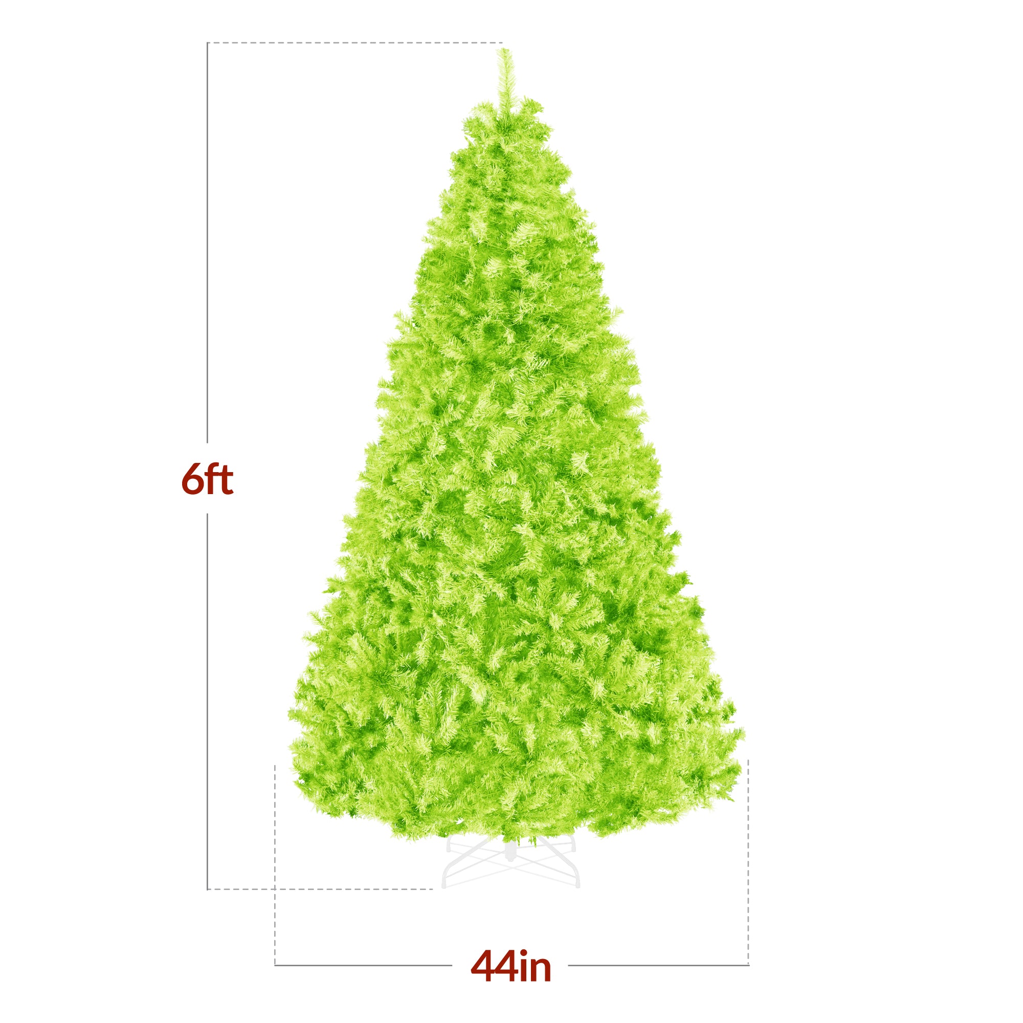 Artificial Lime Green Christmas Tree, Unlit Pine Design w/Easy Assembly - Image 2