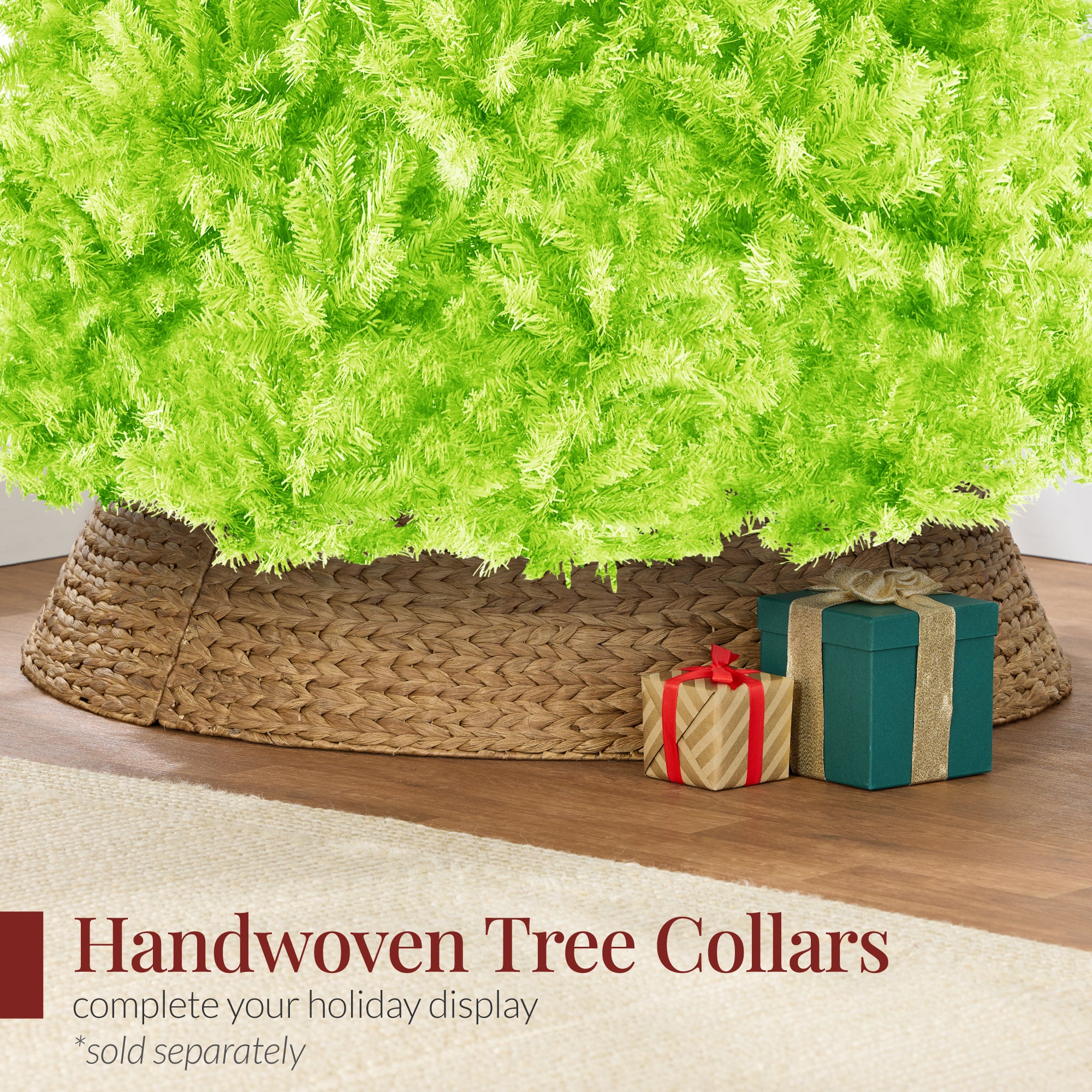 Artificial Lime Green Christmas Tree, Unlit Pine Design w/Easy Assembly - Image 9