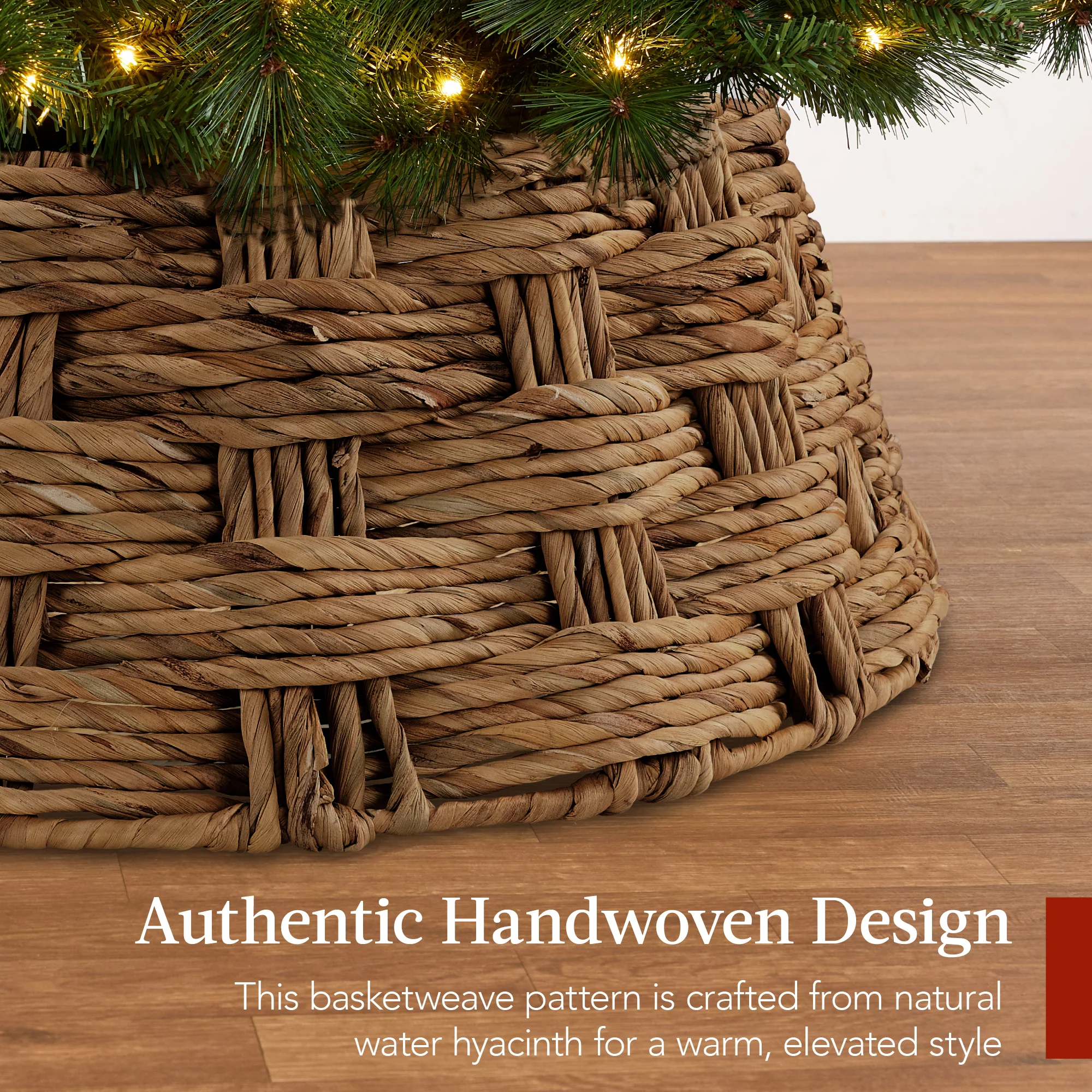 Basket Woven Hyacinth Christmas Holiday Tree Collar - 42in - Image 12
