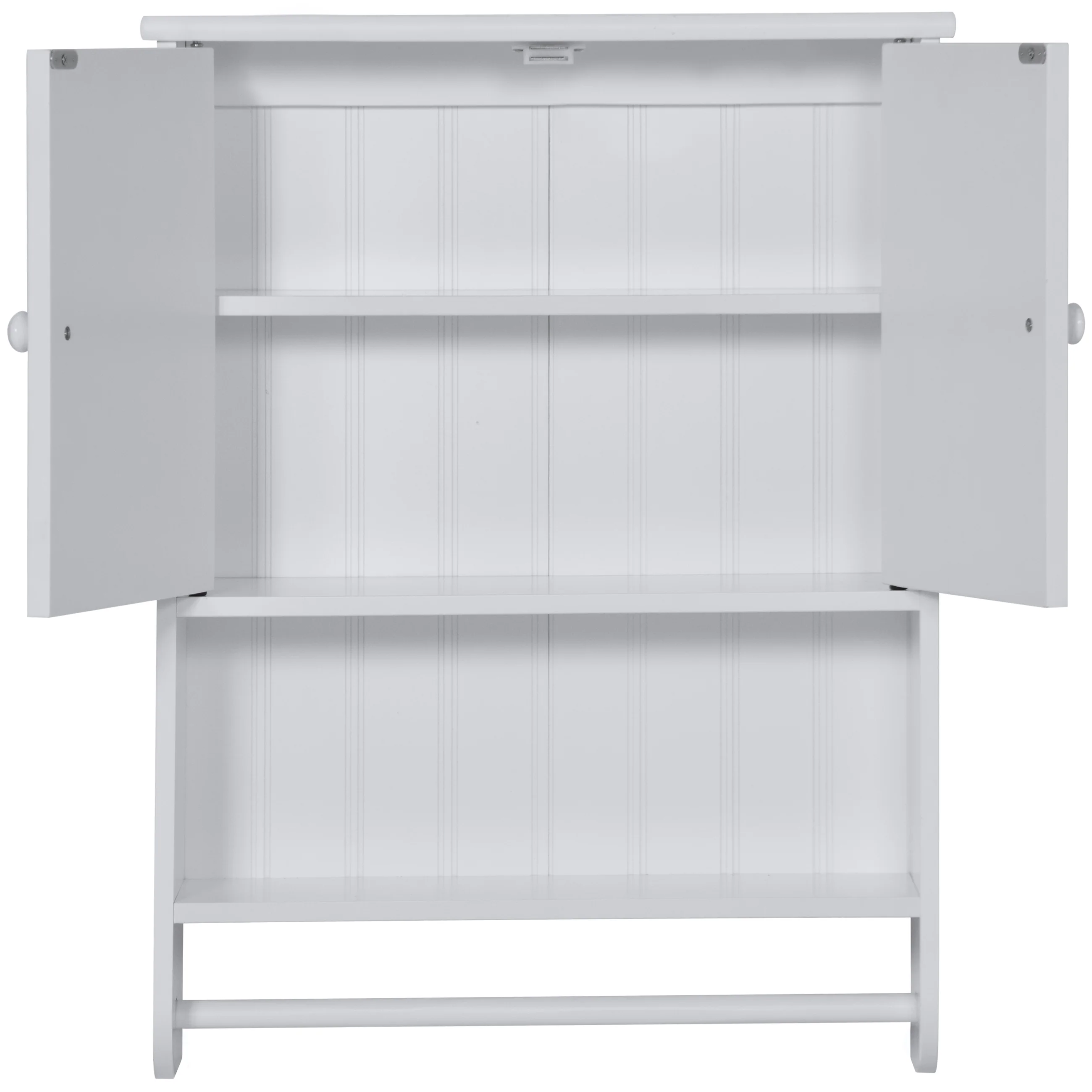 Bathroom Wall Storage Organization Cabinet w/ Double Doors, Towel Bar - Image 10