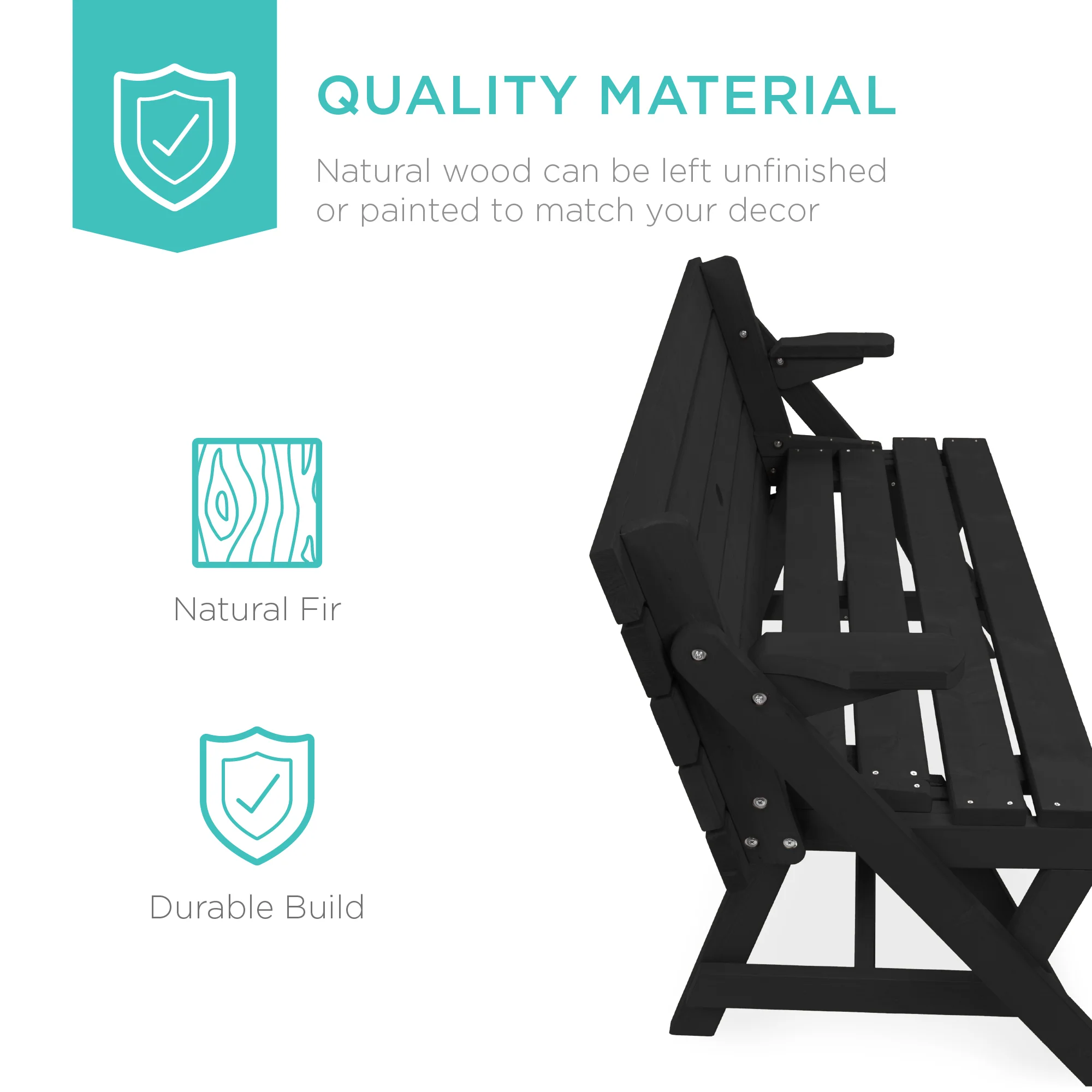 2-in-1 Outdoor Interchangeable Wooden Picnic Table/Garden Bench - Image 31