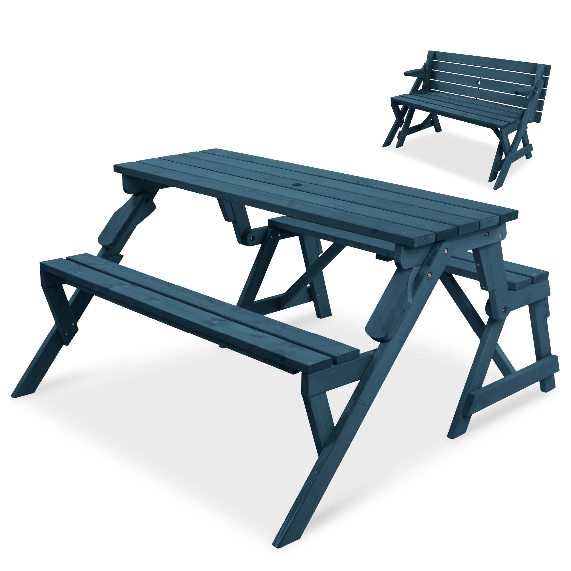 2-in-1 Outdoor Interchangeable Wooden Picnic Table/Garden Bench - Image 50