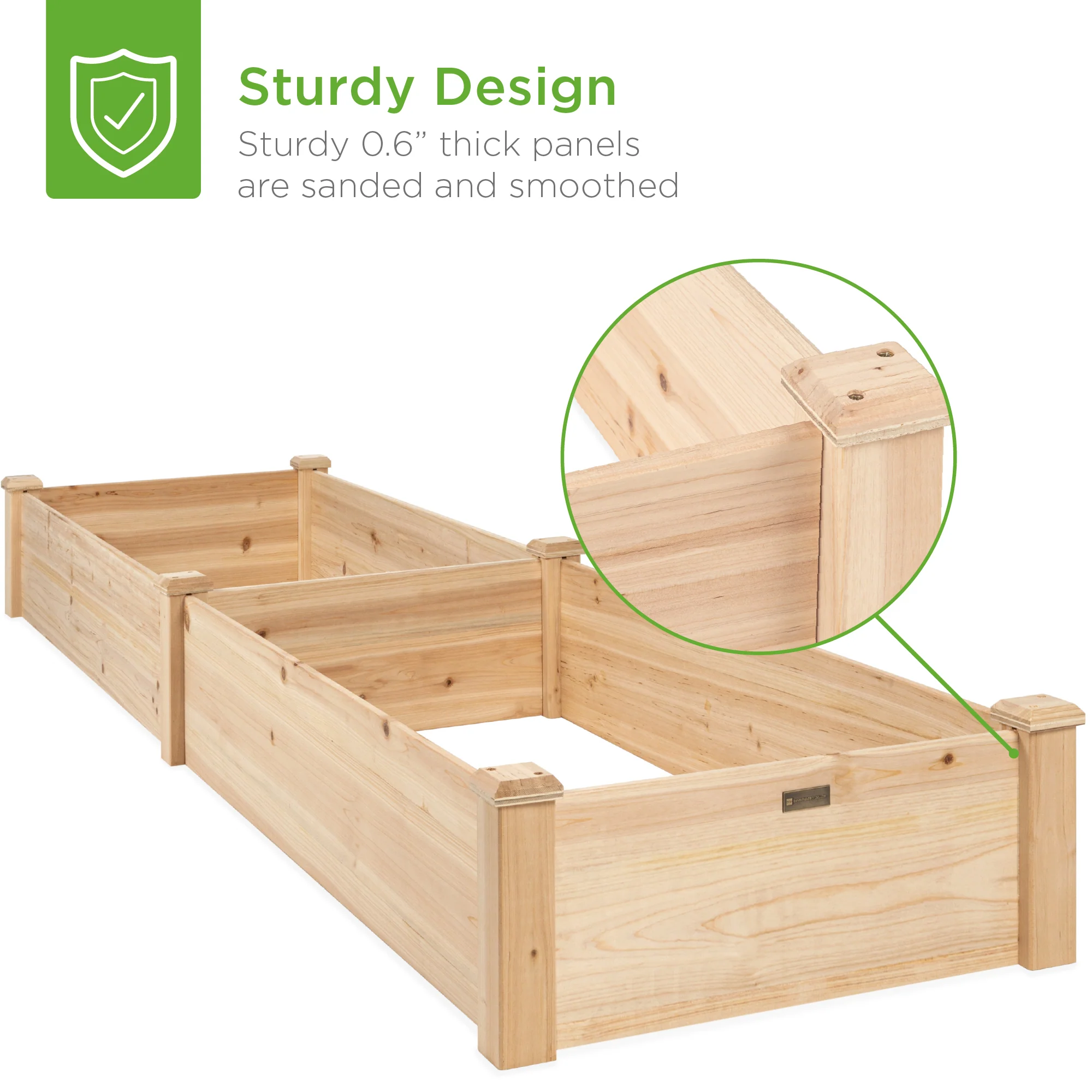 Wooden Raised Garden Bed Planter for Garden, Lawn, Yard - 8x2ft - Image 5