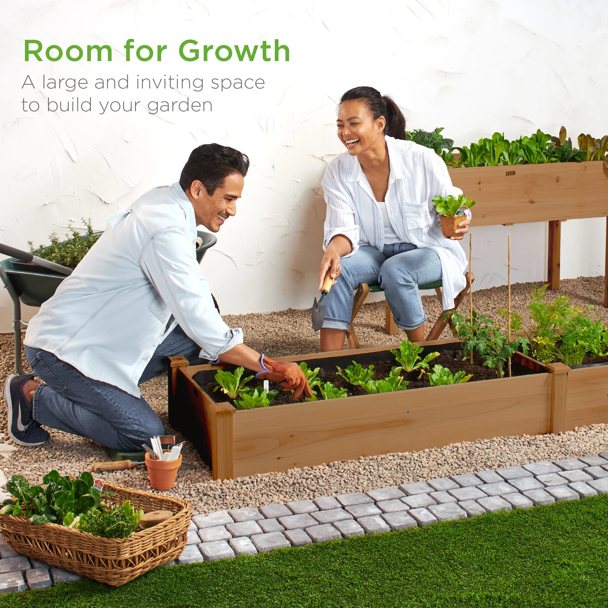Wooden Raised Garden Bed Planter for Garden, Lawn, Yard - 8x2ft - Image 9