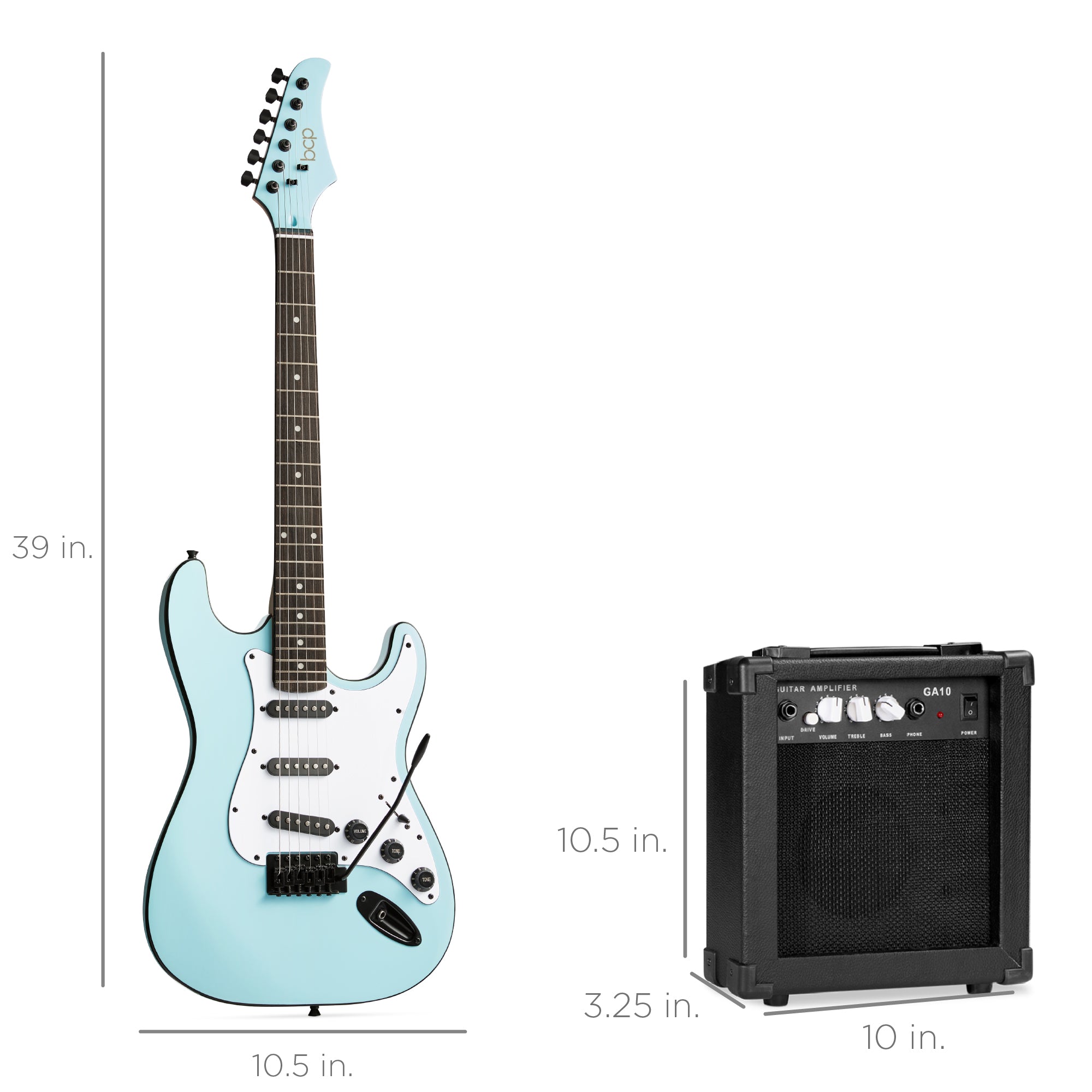 Beginner Electric Guitar Kit w/ Case, 10W Amp, Tremolo Bar - 39in - Image 14
