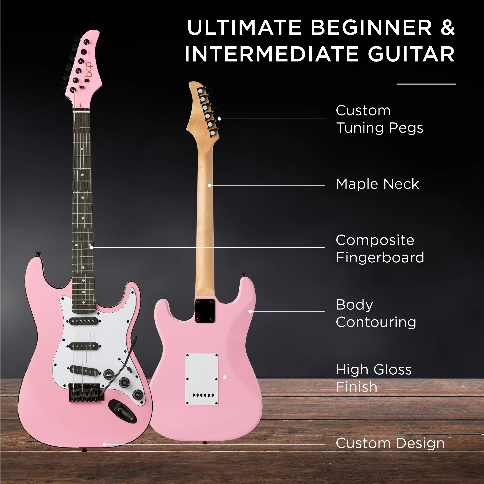Beginner Electric Guitar Kit w/ Case, 10W Amp, Tremolo Bar - 39in - Image 4