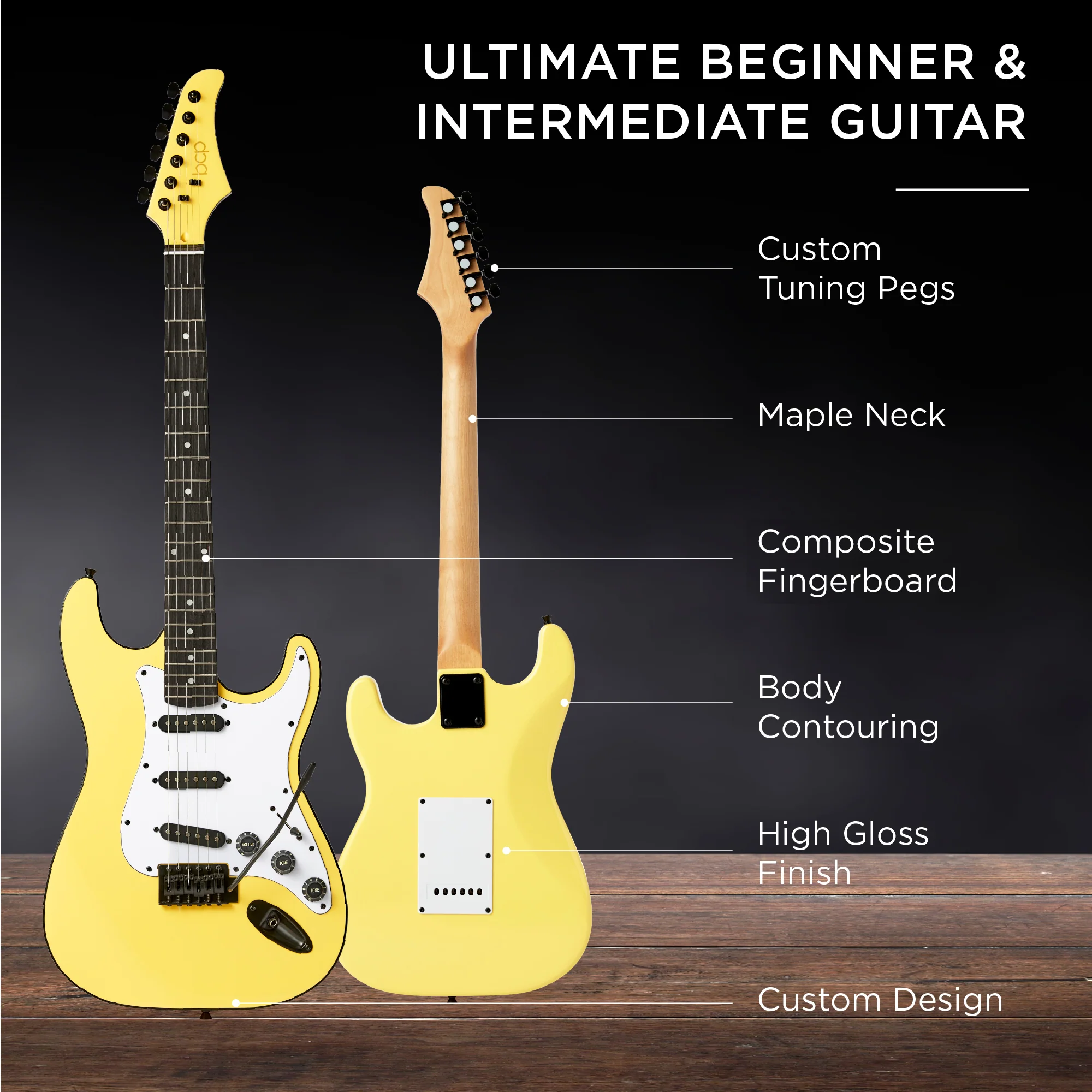 Beginner Electric Guitar Kit w/ Case, 10W Amp, Tremolo Bar - 39in - Image 53