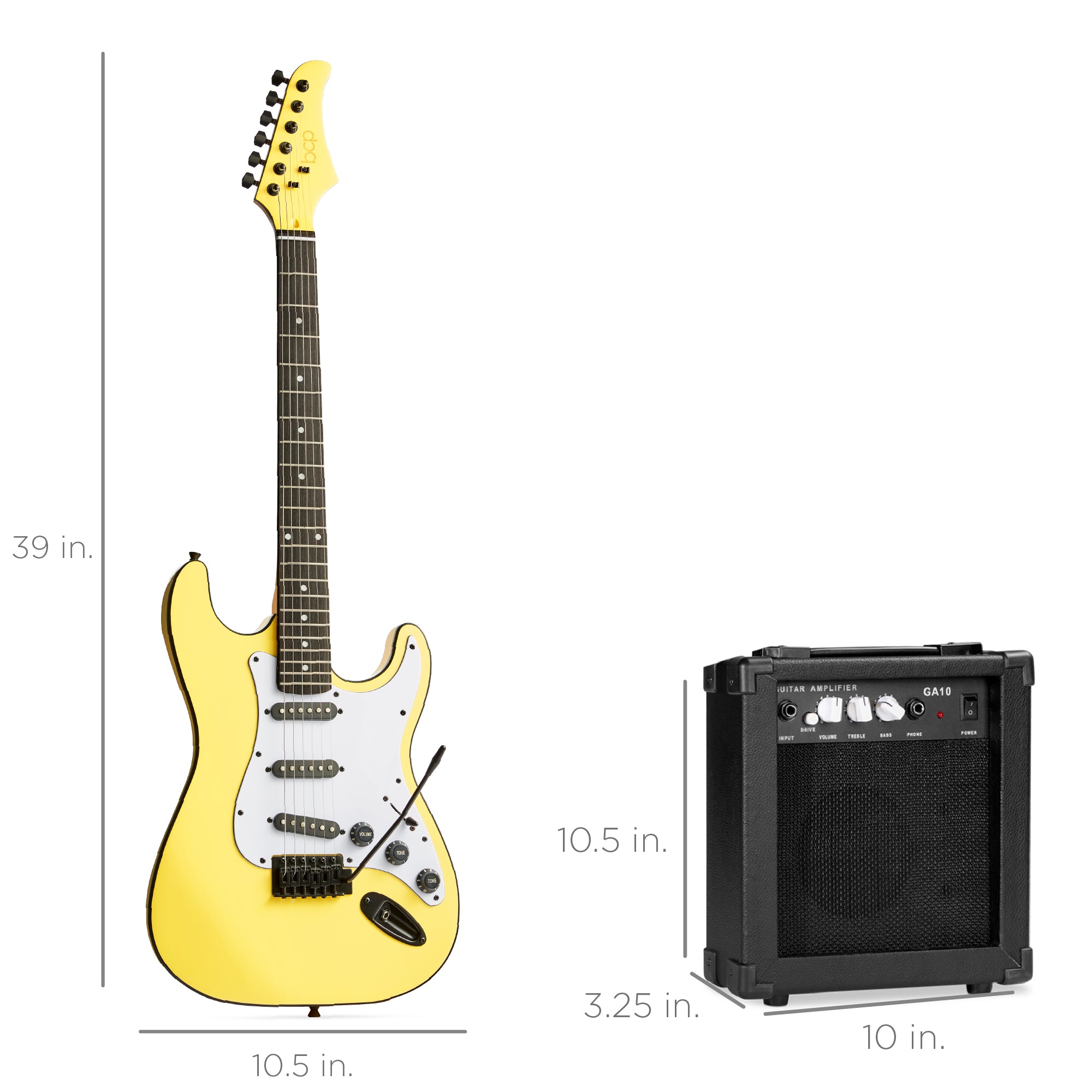 Beginner Electric Guitar Kit w/ Case, 10W Amp, Tremolo Bar - 39in - Image 56