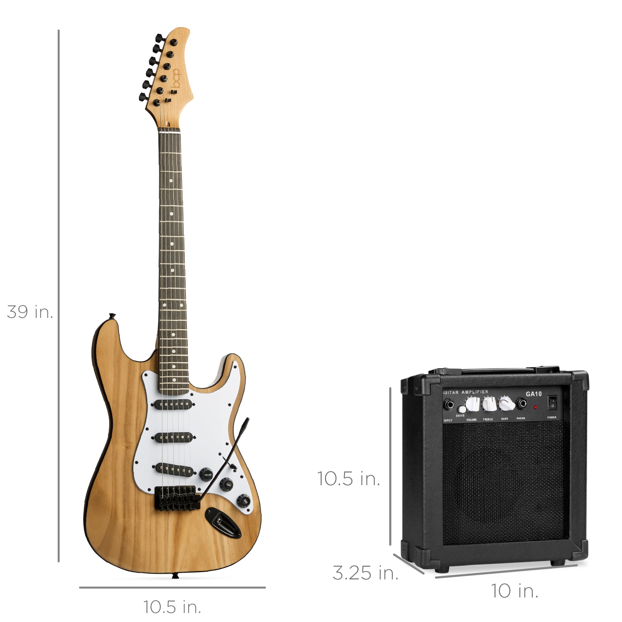 Beginner Electric Guitar Kit w/ Case, 10W Amp, Tremolo Bar - 39in - Image 70