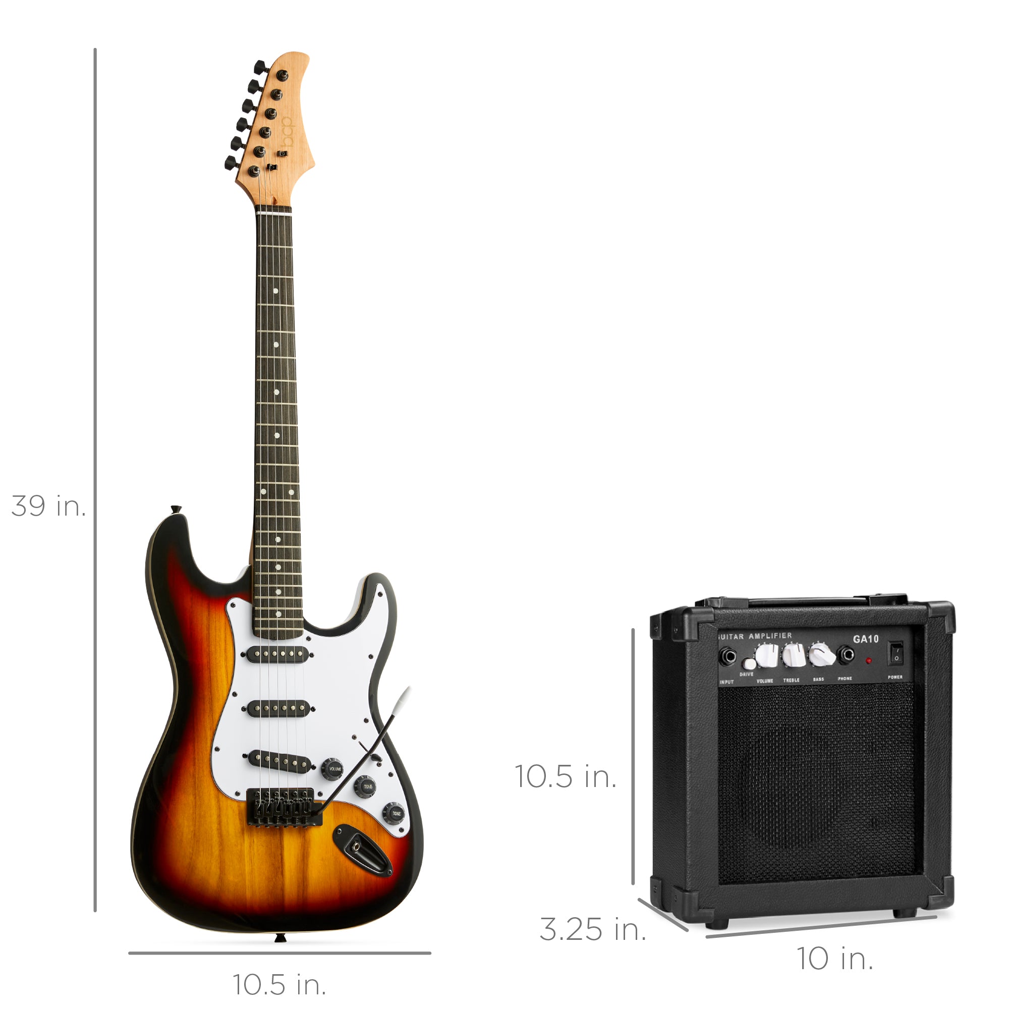 Beginner Electric Guitar Kit w/ Case, 10W Amp, Tremolo Bar - 39in - Image 77