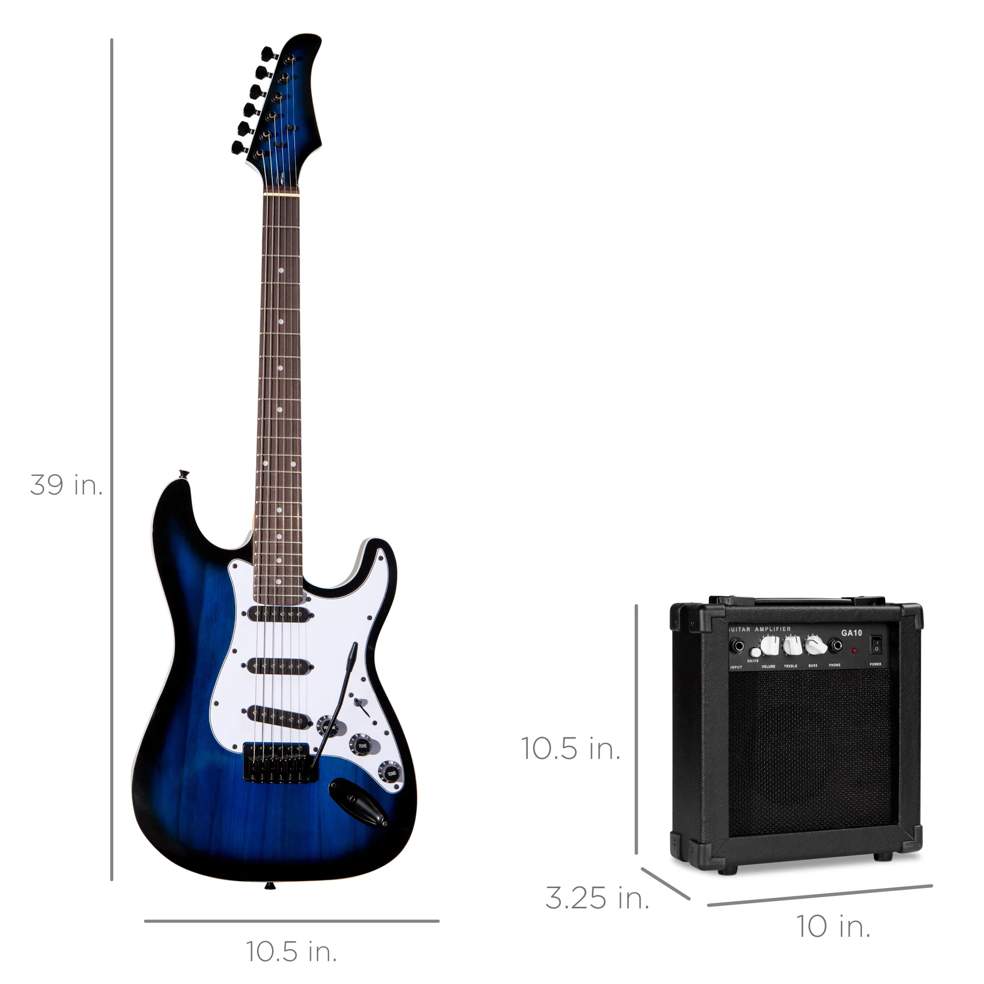 Beginner Electric Guitar Kit w/ Case, 10W Amp, Tremolo Bar - 39in - Image 84