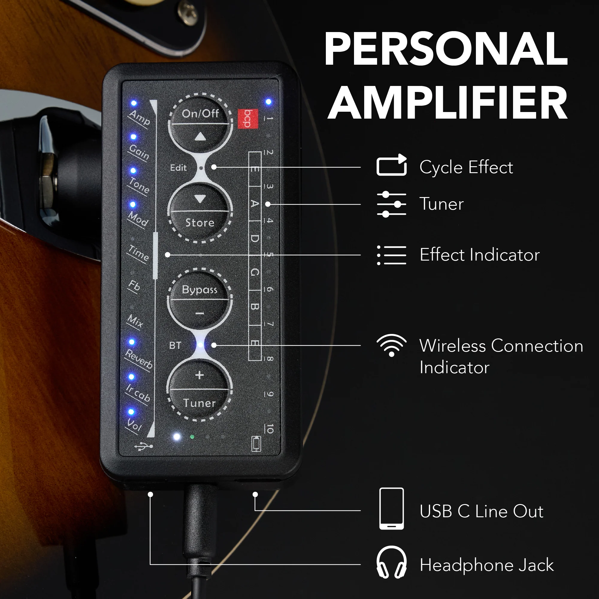 Beginner Electric Guitar Kit w/ Headphone Amp, Padded Gig Bag, Headphones - Image 59