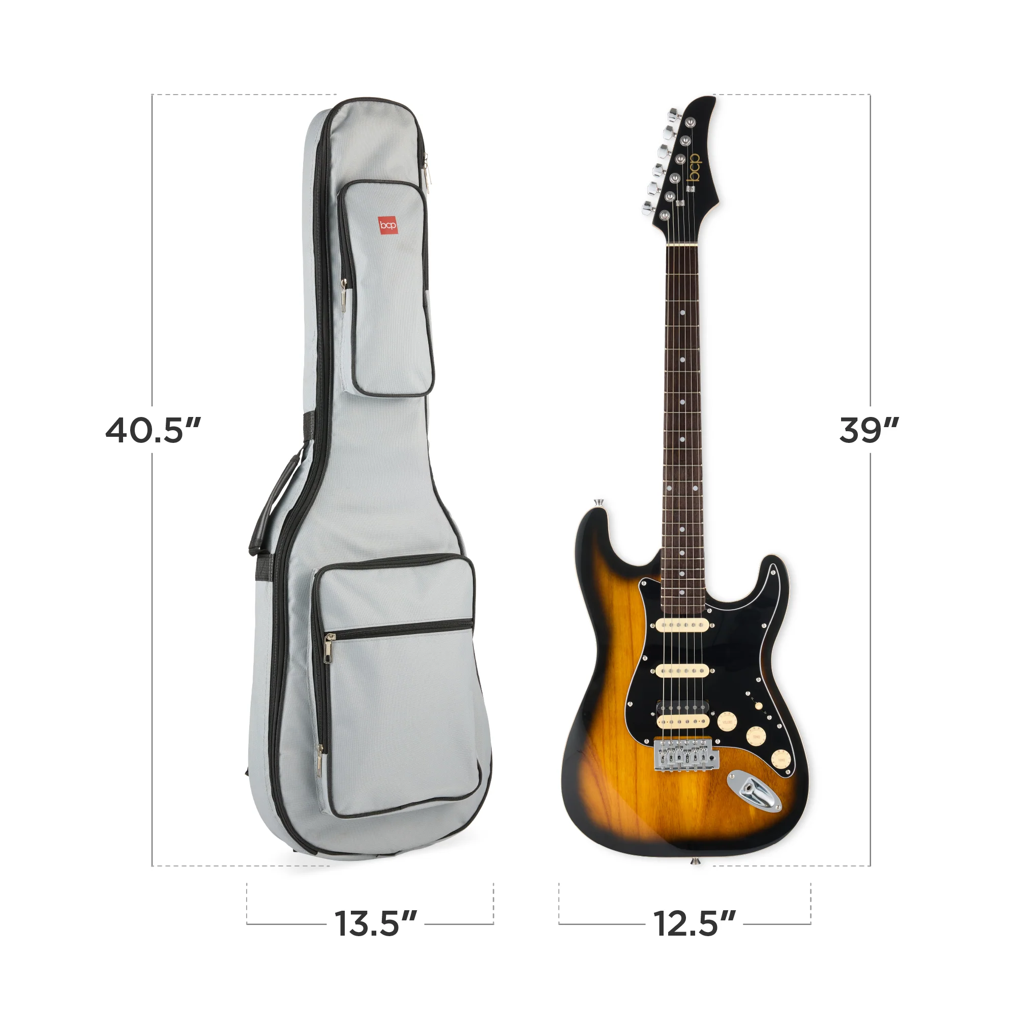 Beginner Electric Guitar Kit w/ Headphone Amp, Padded Gig Bag, Headphones - Image 64