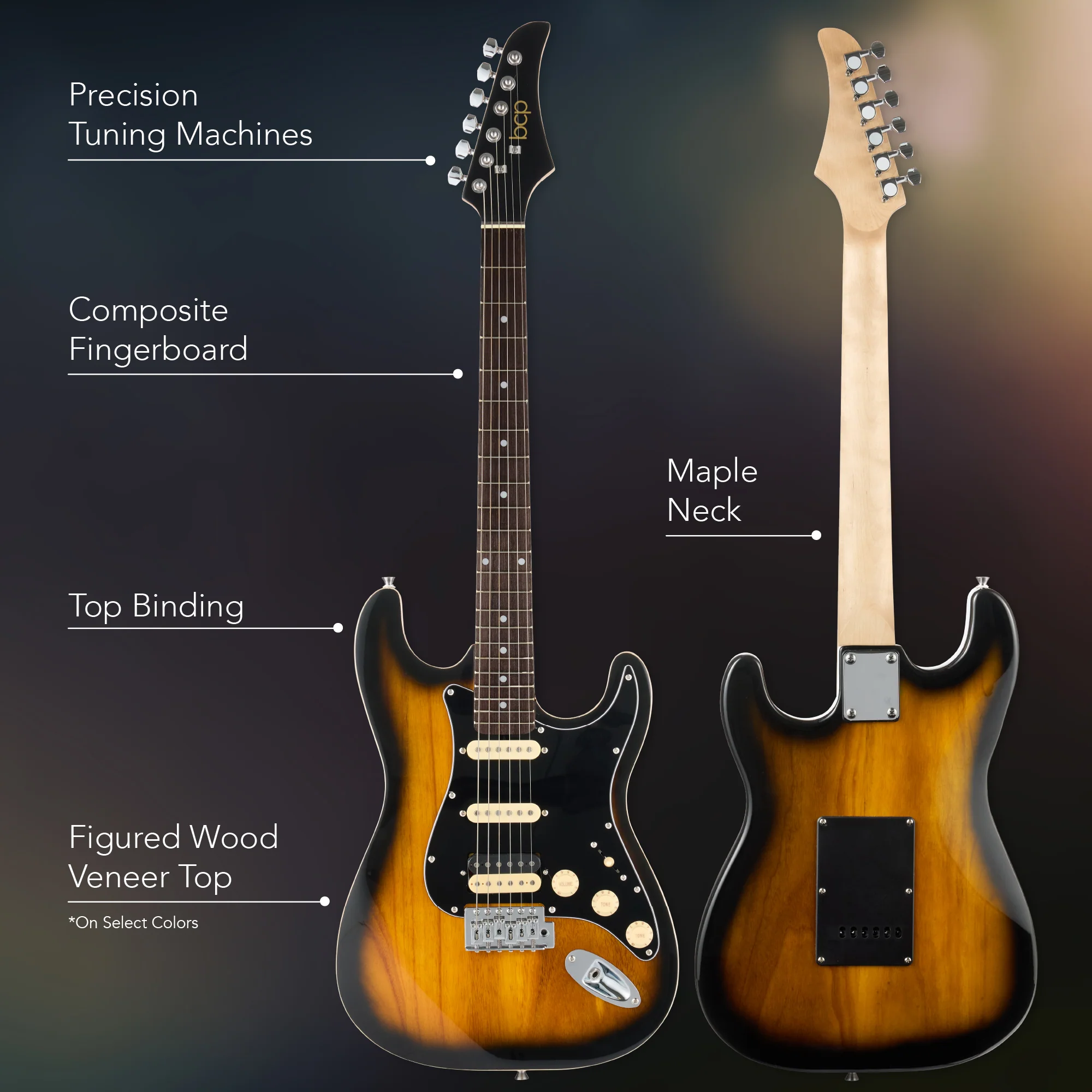 Beginner Electric Guitar Kit w/ Headphone Amp, Padded Gig Bag, Headphones - Image 70