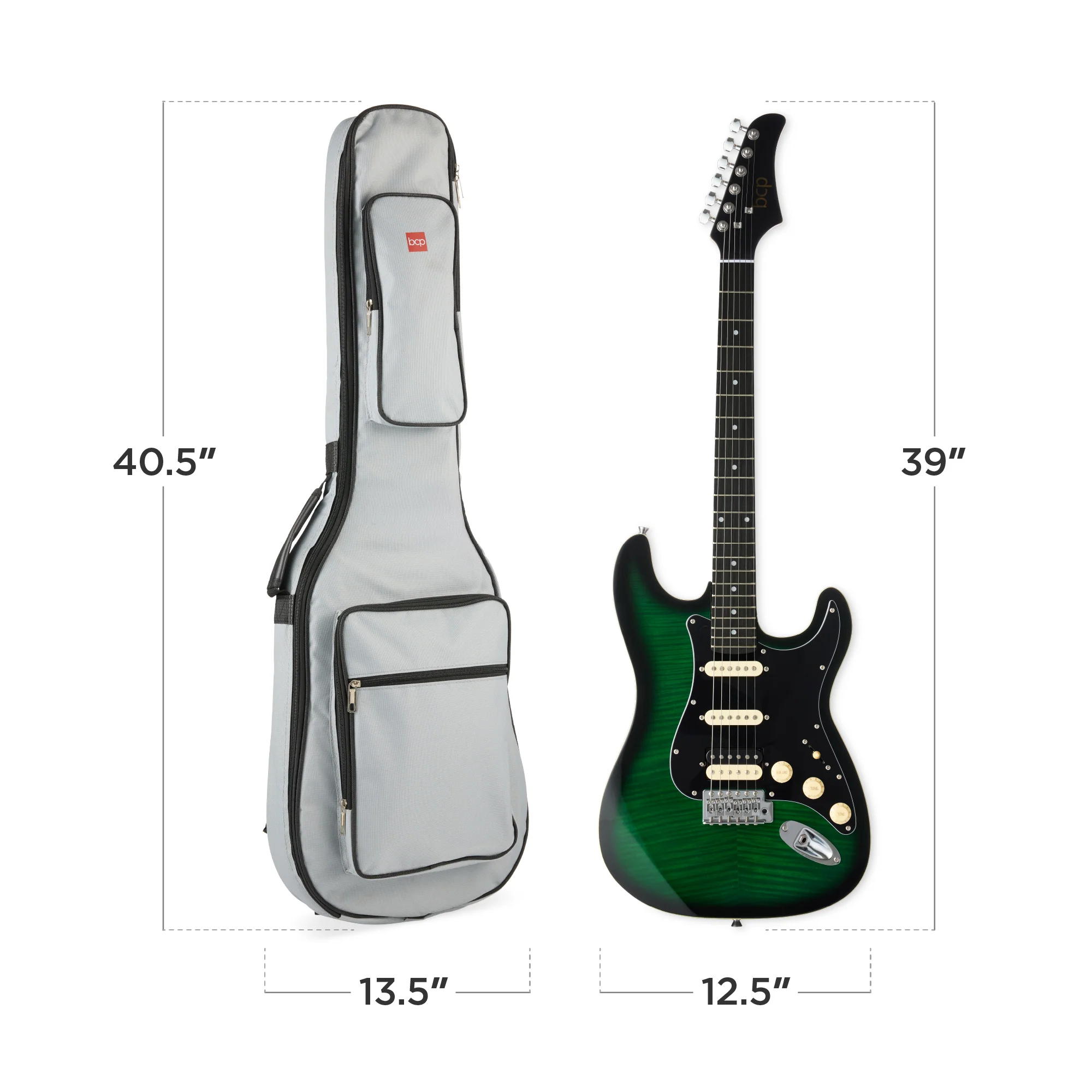 Beginner Electric Guitar Kit w/ Headphone Amp, Padded Gig Bag, Headphones - Image 73
