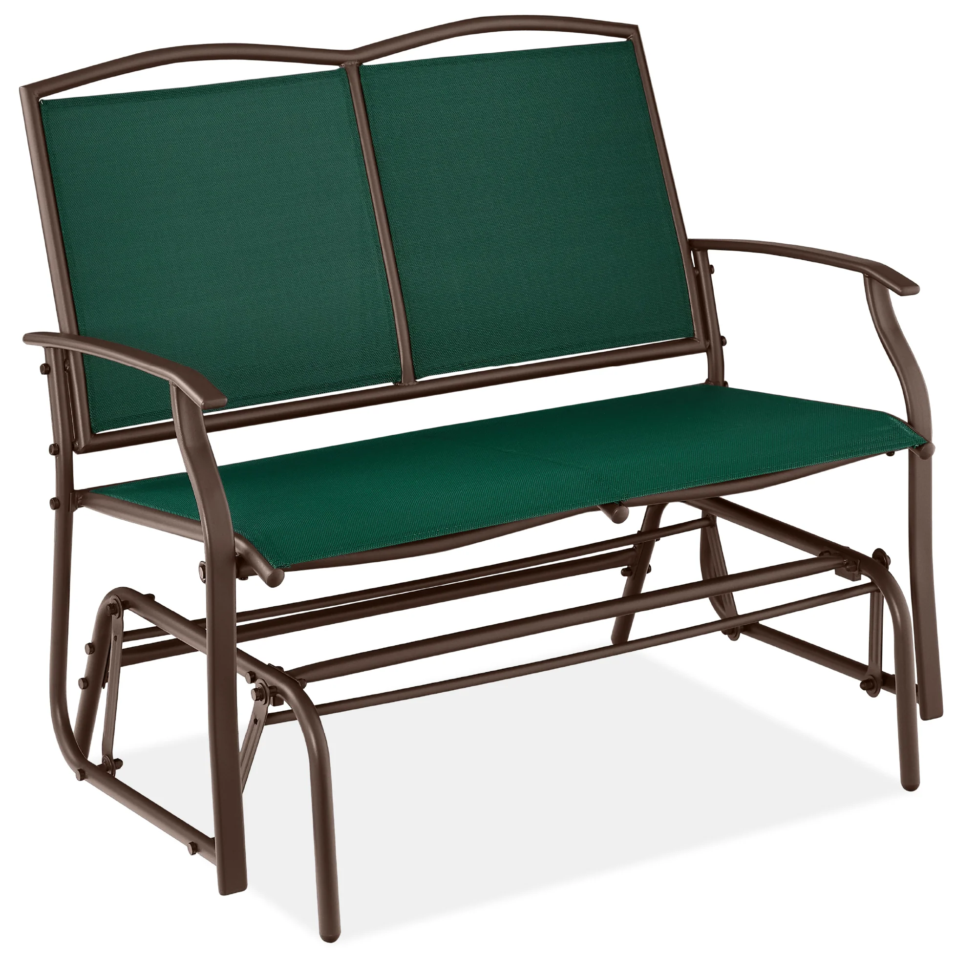 2-Person Patio Loveseat Swing Glider, Bench Rocker w/ Armrests - Image 22