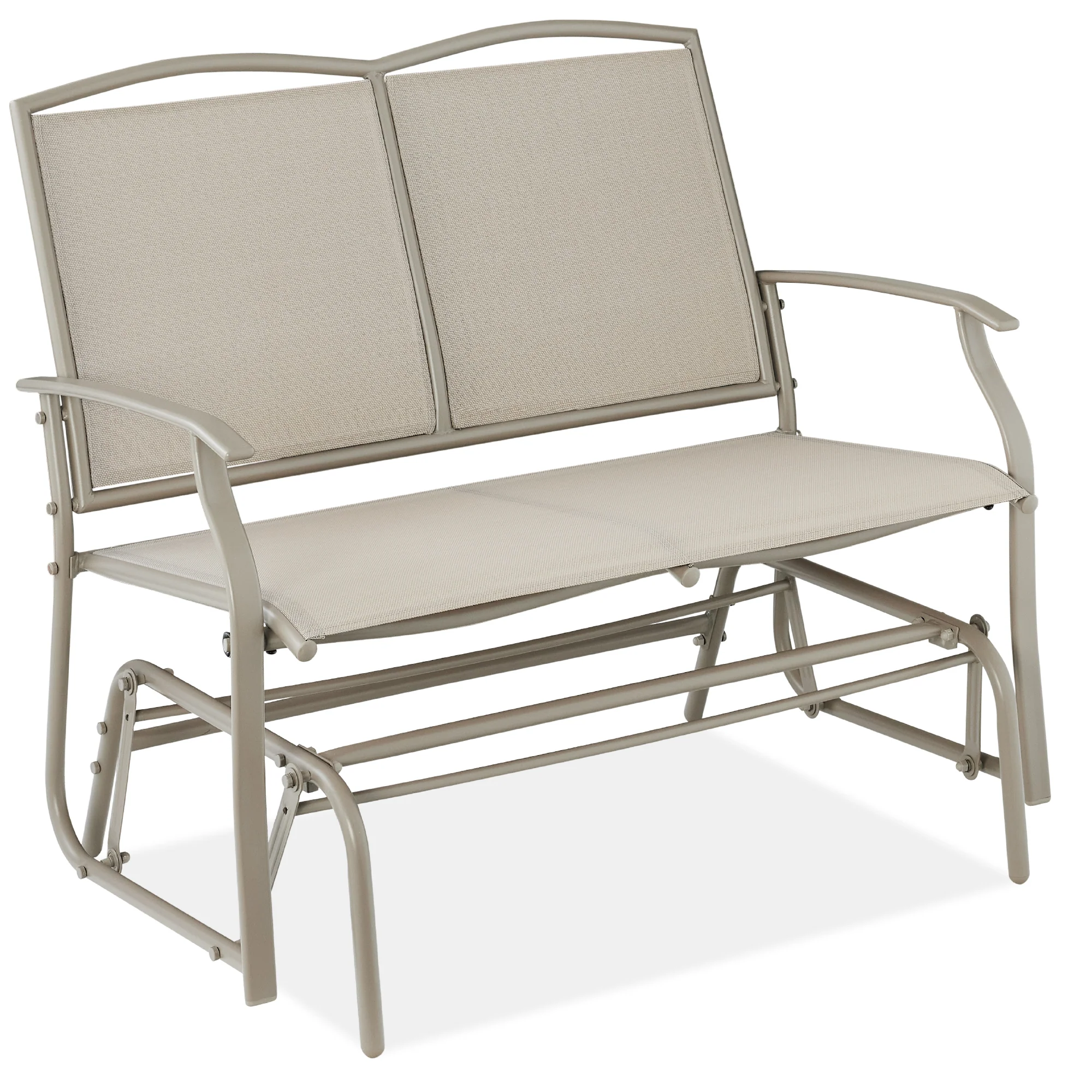 2-Person Patio Loveseat Swing Glider, Bench Rocker w/ Armrests - Image 43