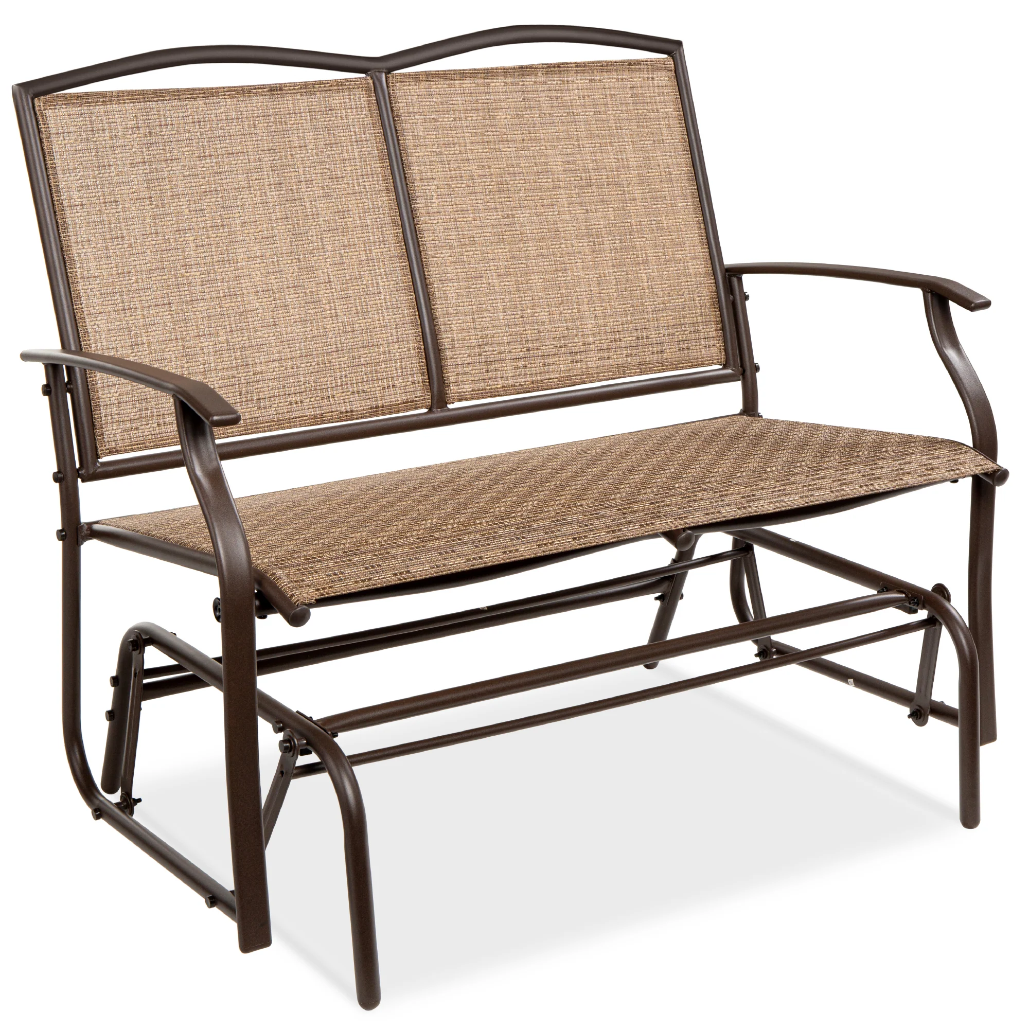 2-Person Patio Loveseat Swing Glider, Bench Rocker w/ Armrests - Image 8