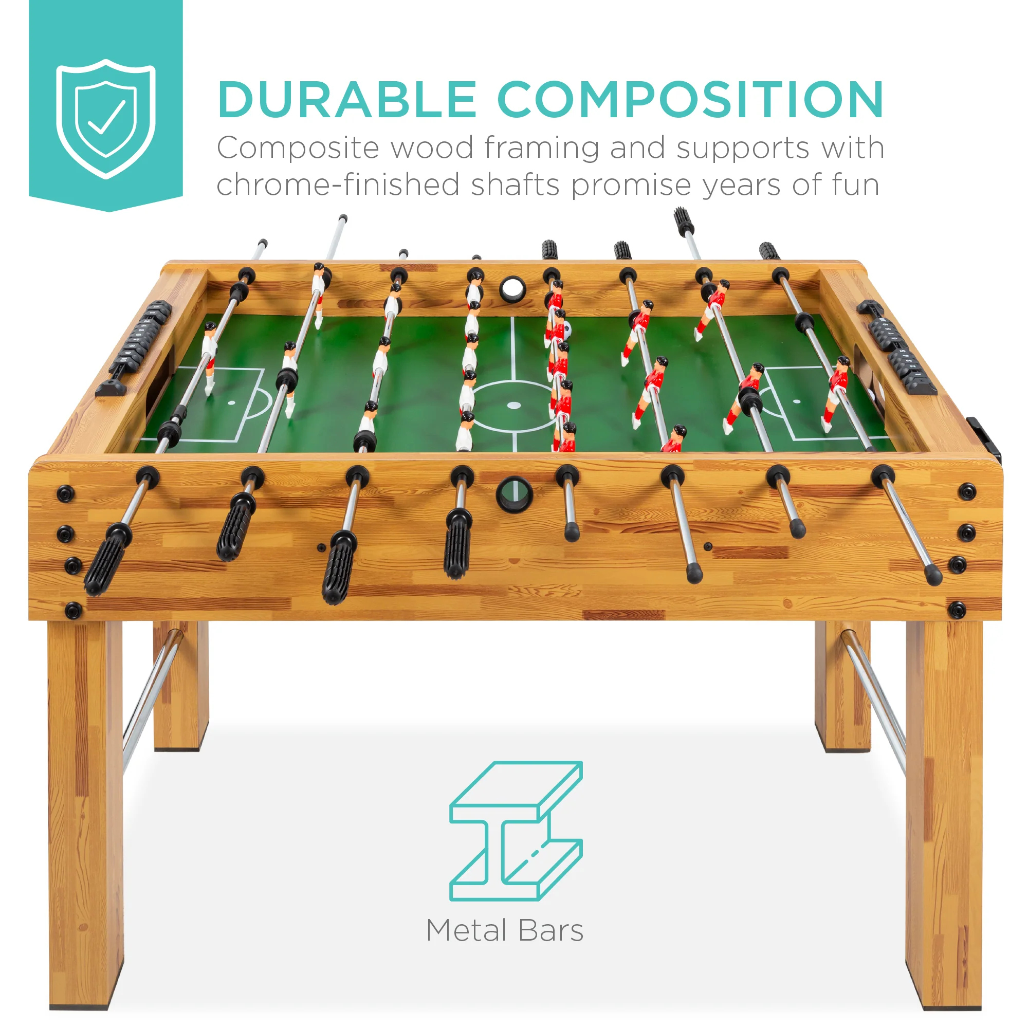 48in Foosball Table for Kids & Adults w/ 2 Balls - Image 11