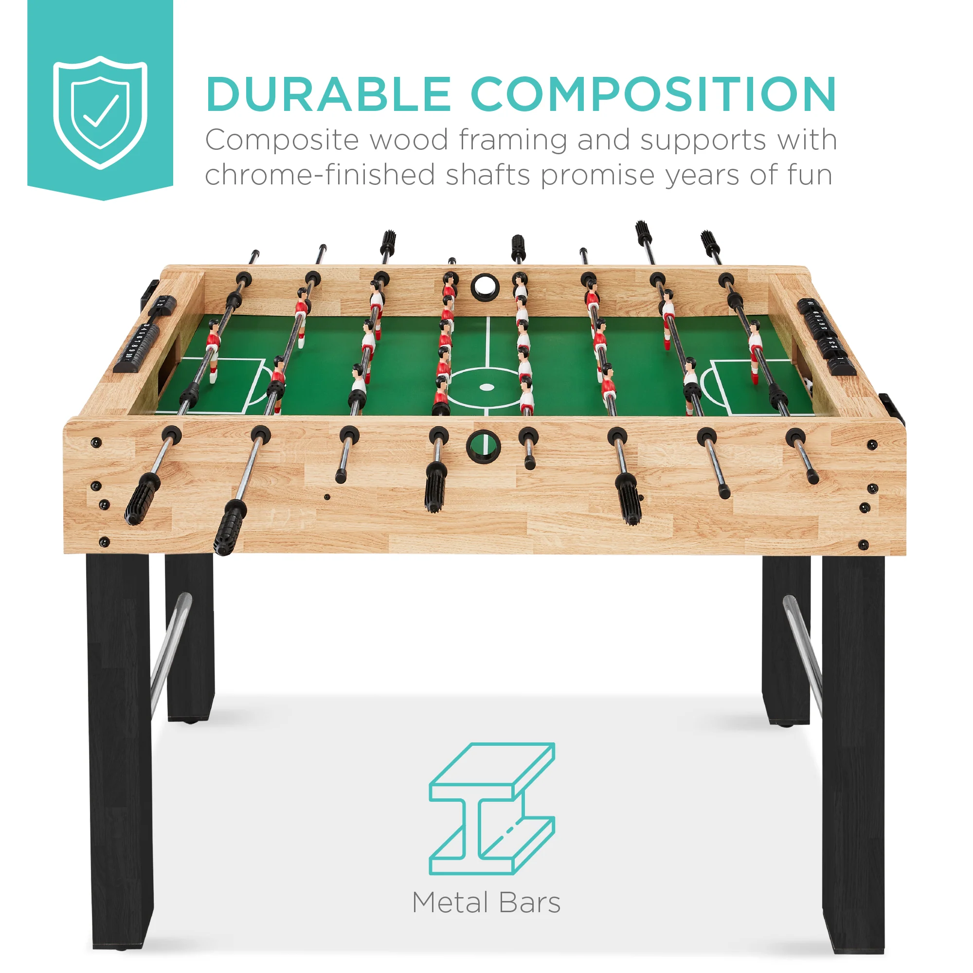 48in Foosball Table for Kids & Adults w/ 2 Balls - Image 25