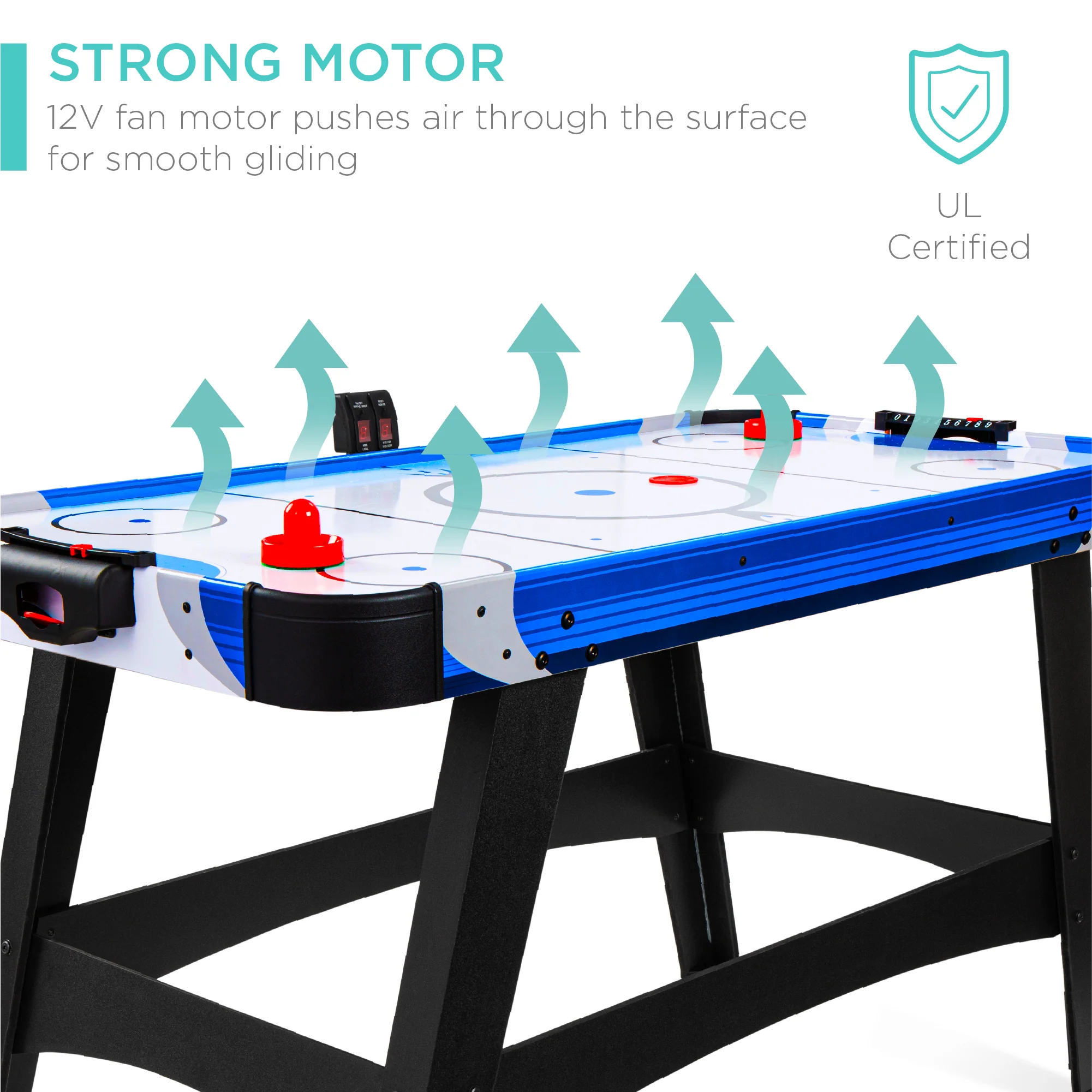 Air Hockey Table w/ 2 Pucks, 2 Paddles, LED Score Board - 58in - Image 6