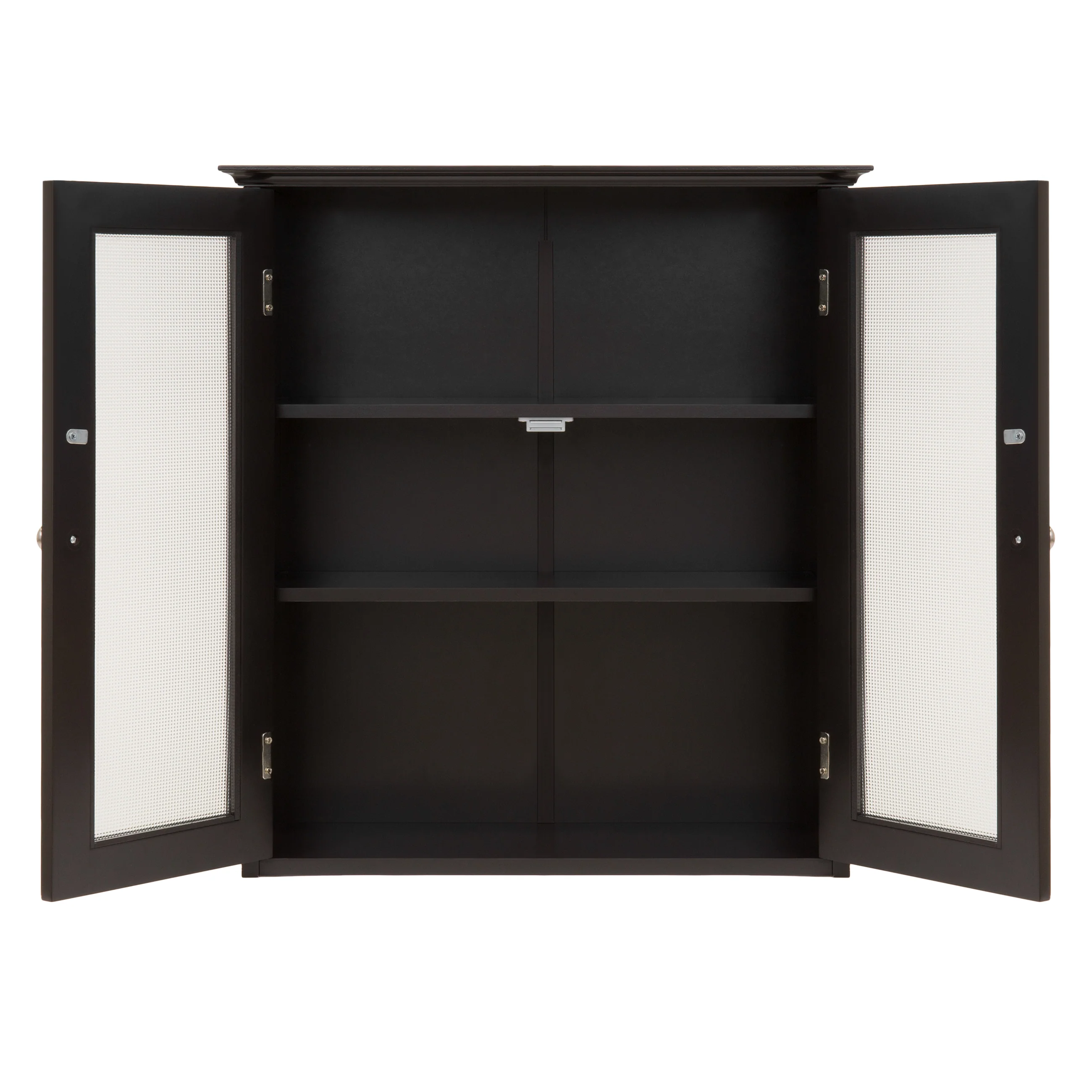 Bathroom Wall Storage Medicine Cabinet w/ Tempered Glass Double Doors - Image 4