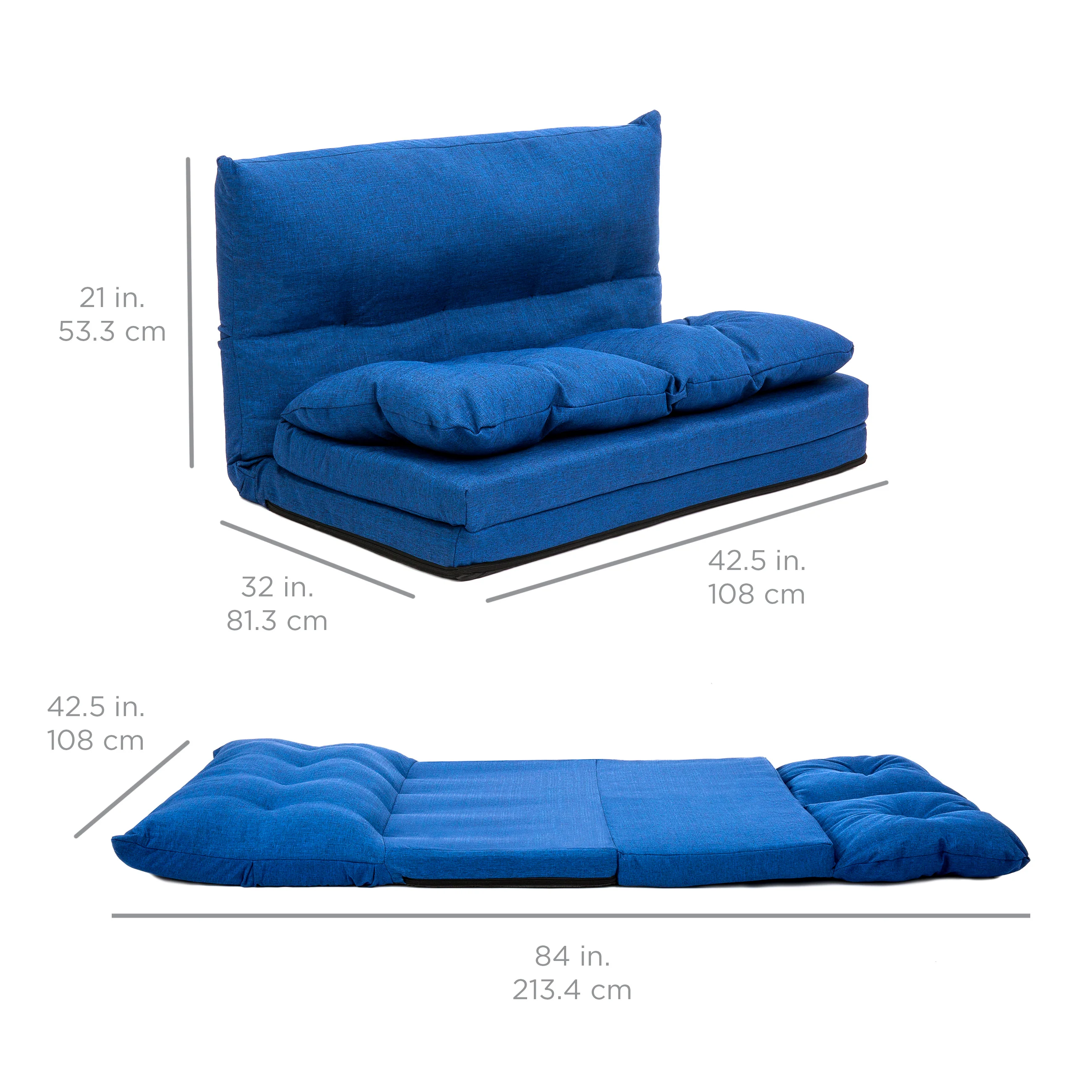 Linen Folding Lounge Futon Gaming Couch Chair - Image 6