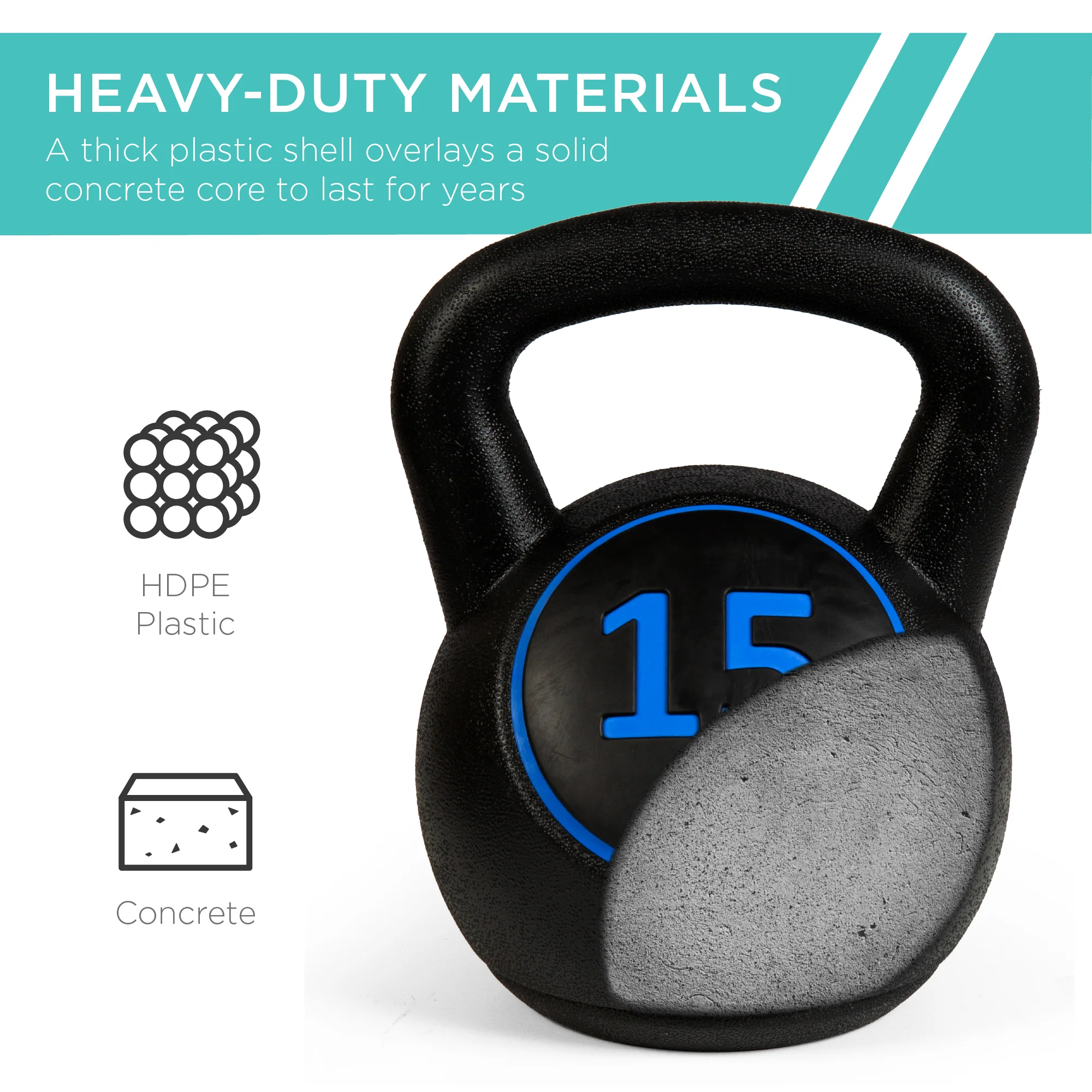 3-Piece Kettlebell Exercise Fitness Weight Set w/ Storage Rack - Image 4