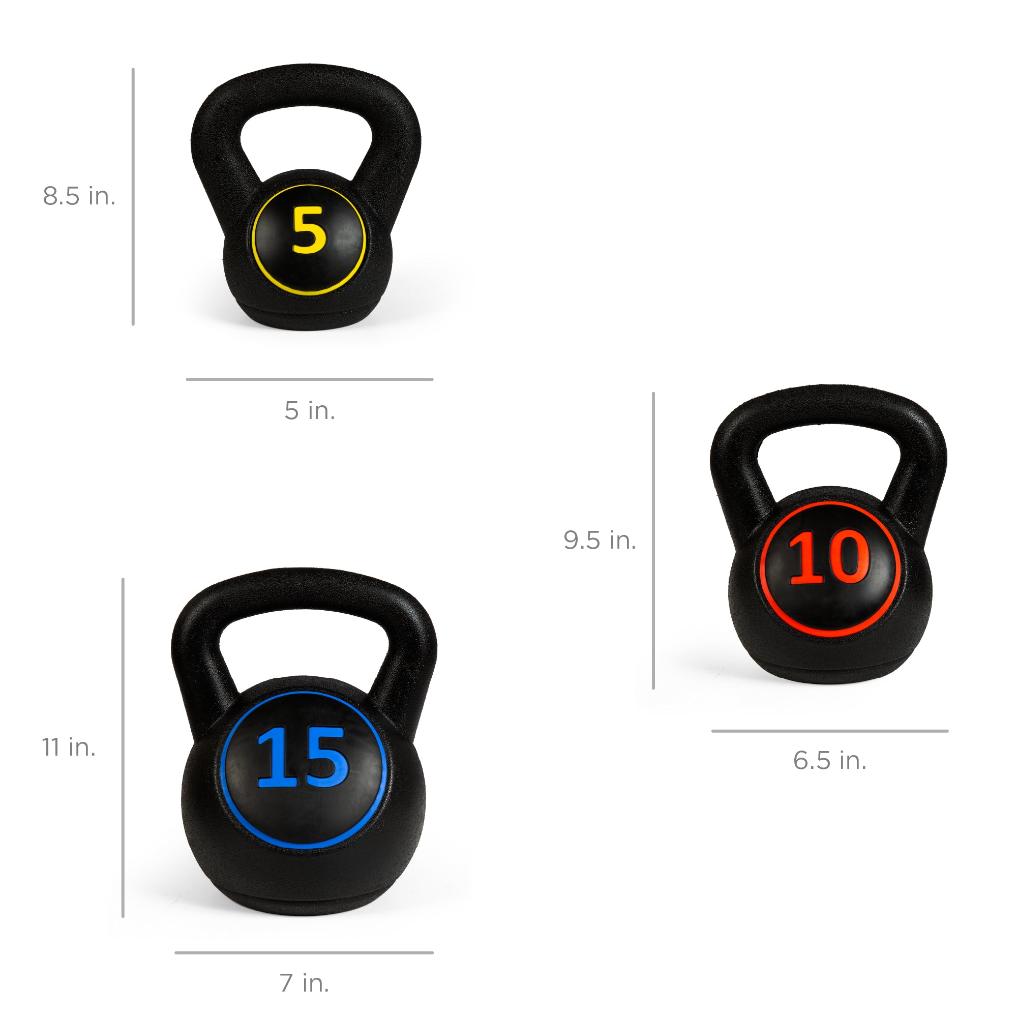 3-Piece Kettlebell Exercise Fitness Weight Set w/ Storage Rack - Image 6
