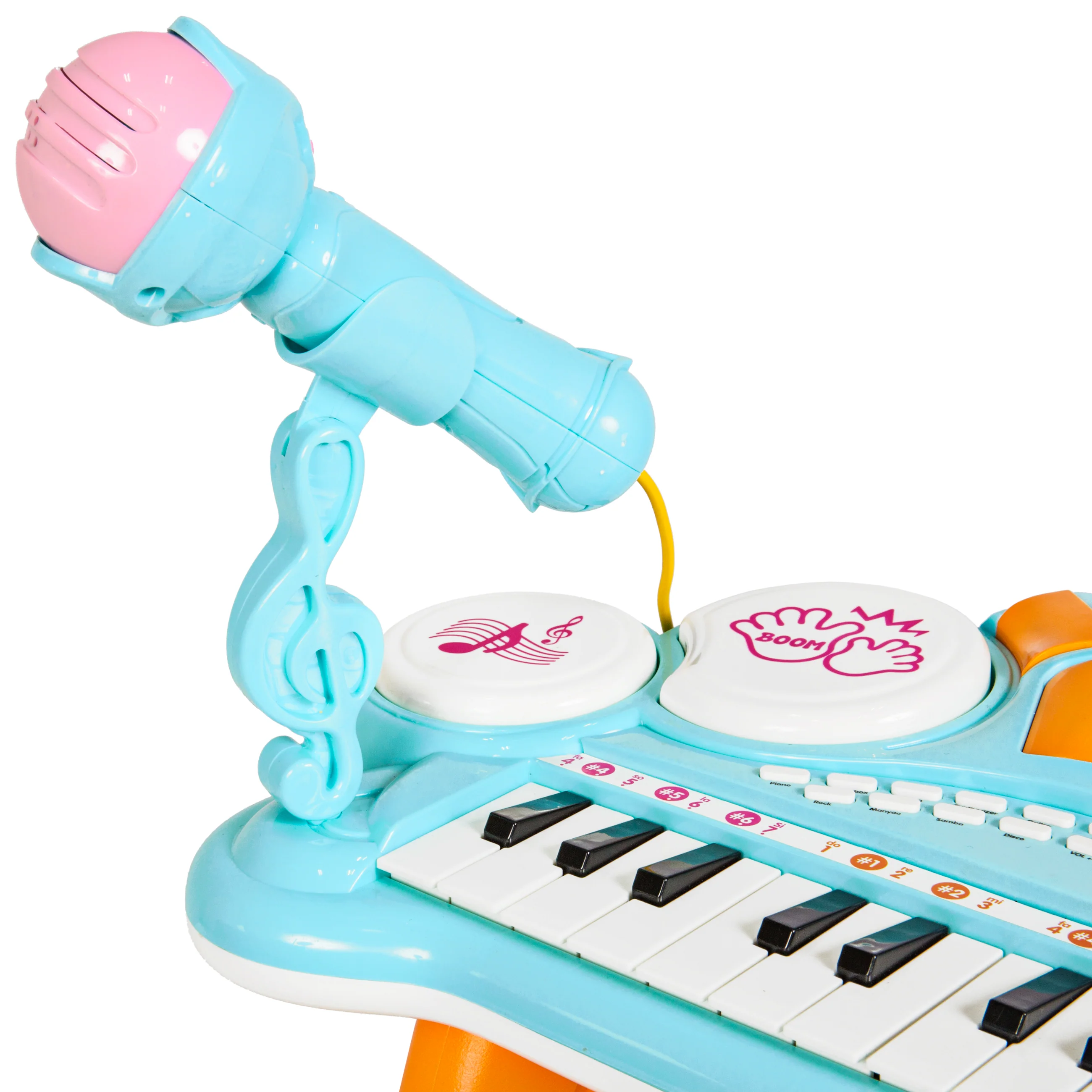 24-Key Kids Musical Electronic Keyboard w/ Drums, Microphone, MP3 - Blue - Image 4