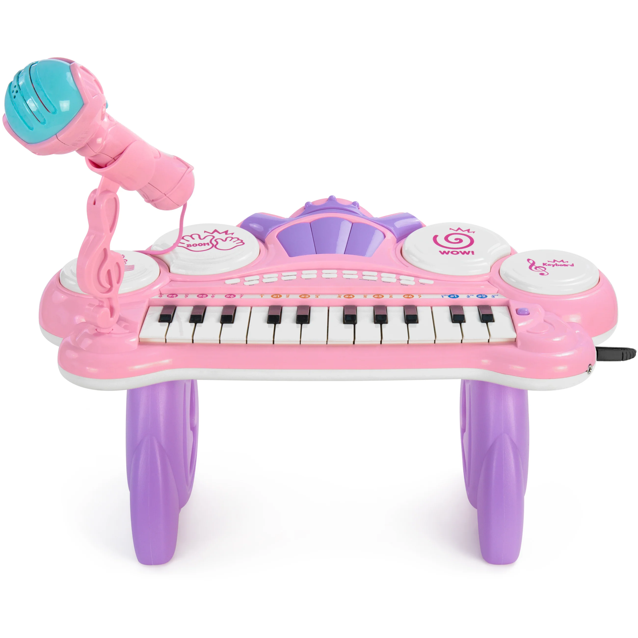24-Key Kids Musical Electronic Keyboard w/ Drums, Microphone, MP3 - Pink - Image 2