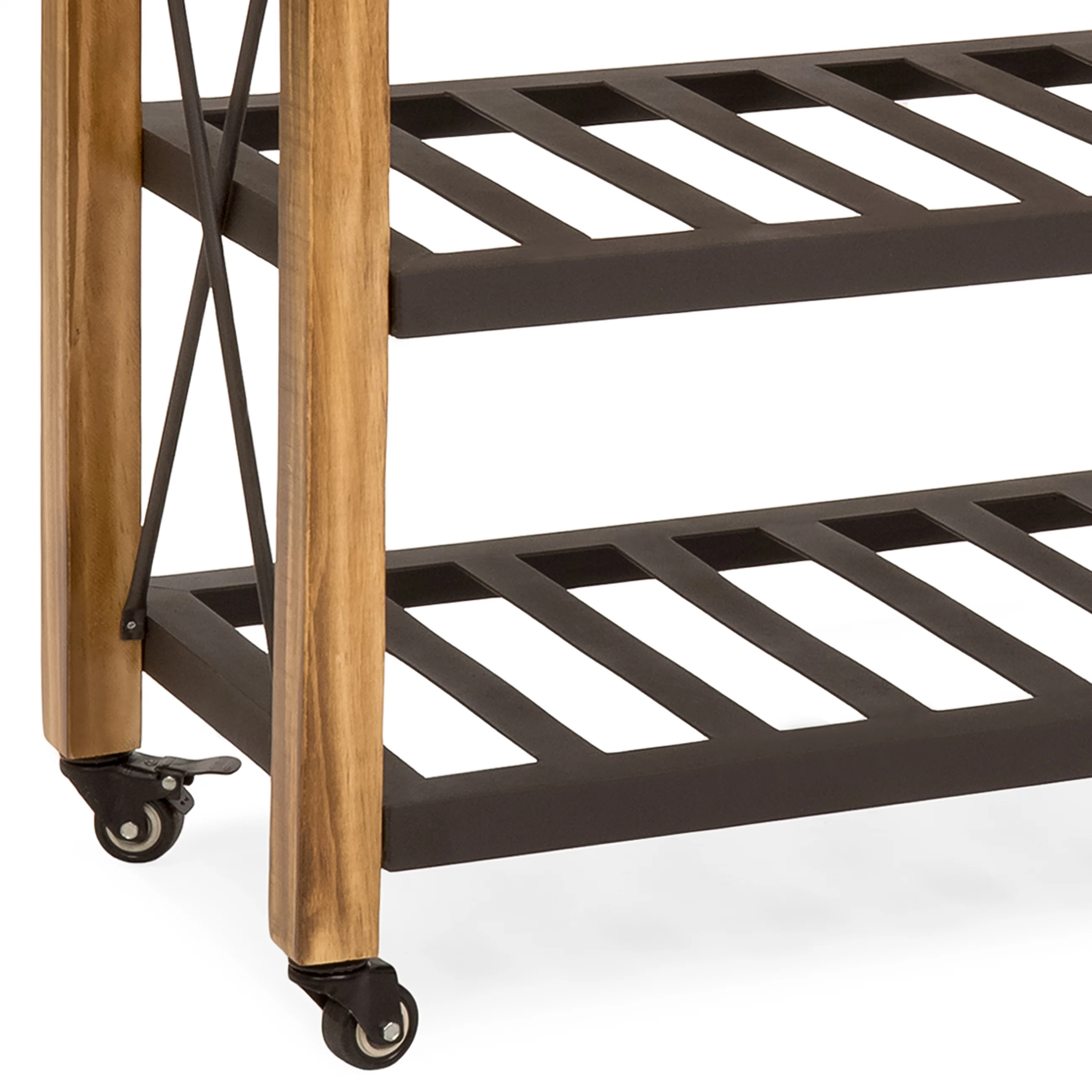 Industrial Kitchen Cart w/ Lockable Wheels - Natural - Image 5