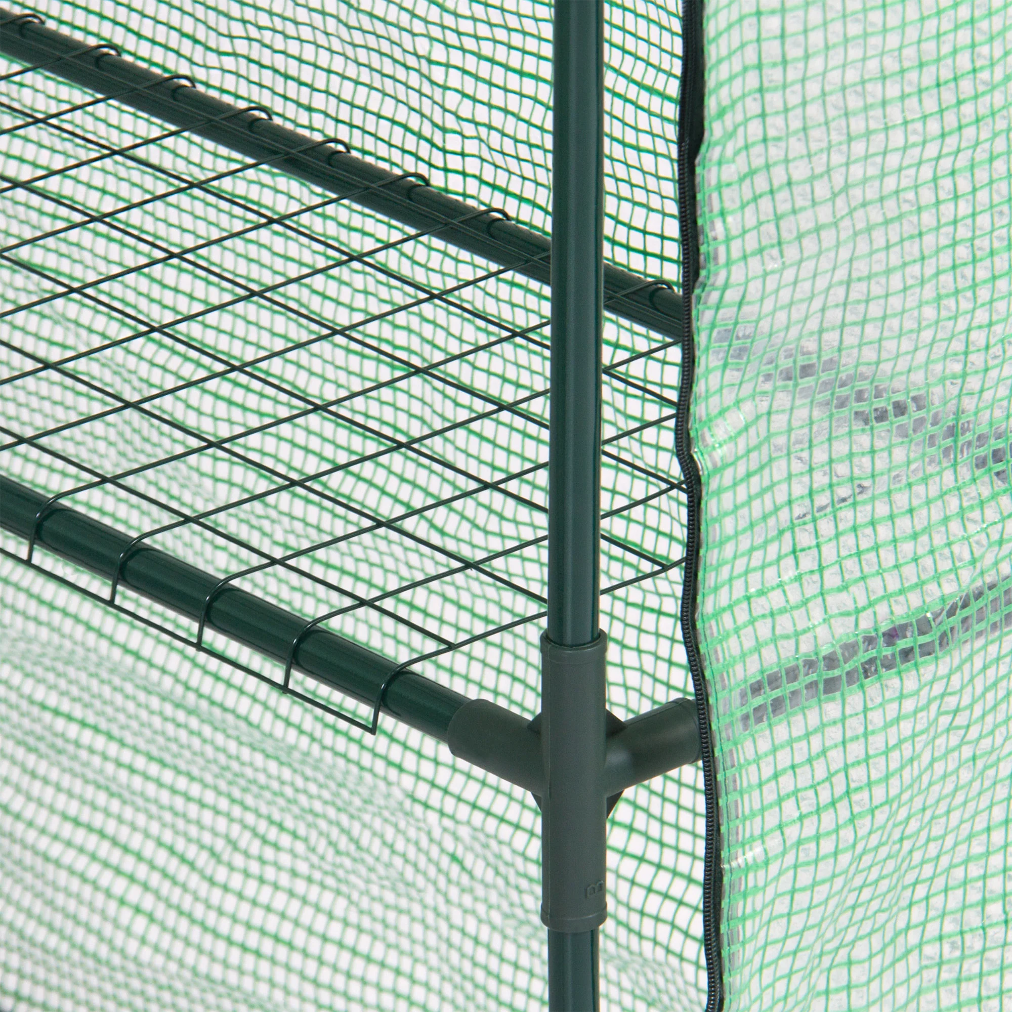 3-Tier 12-Shelf Outdoor Mini Greenhouse - Green - Image 4