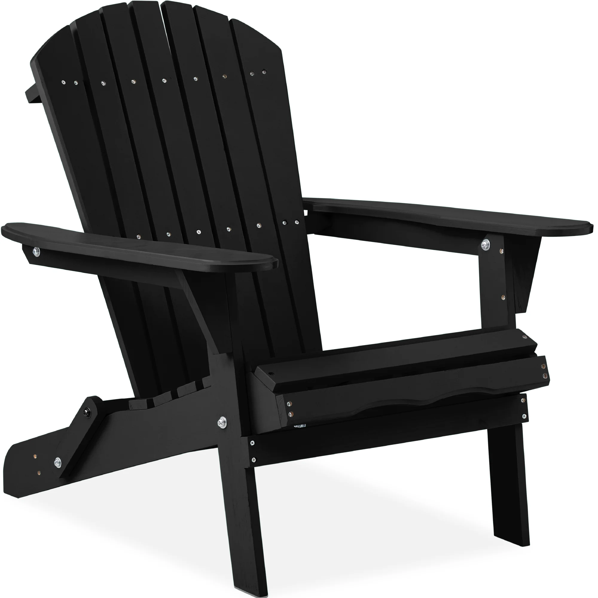 Folding Wooden Adirondack Chair, Accent Furniture w/ Natural Woodgrain - Image 15