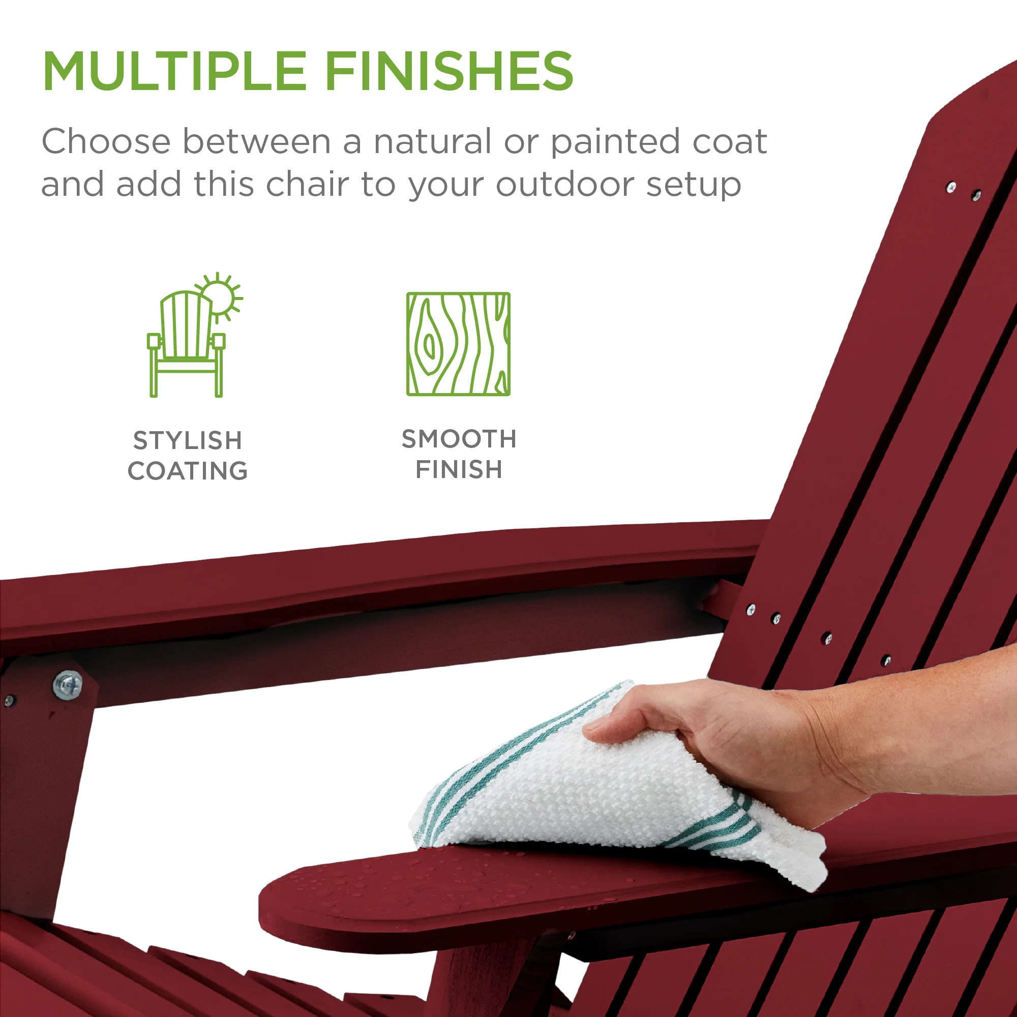 Folding Wooden Adirondack Chair, Accent Furniture w/ Natural Woodgrain - Image 54