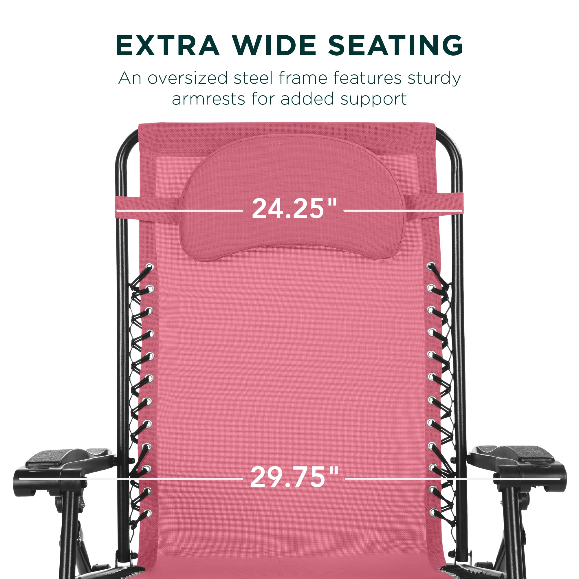 Oversized Reclining Zero Gravity Chair Lounger w/ Cup Holder, Pillow - Image 10