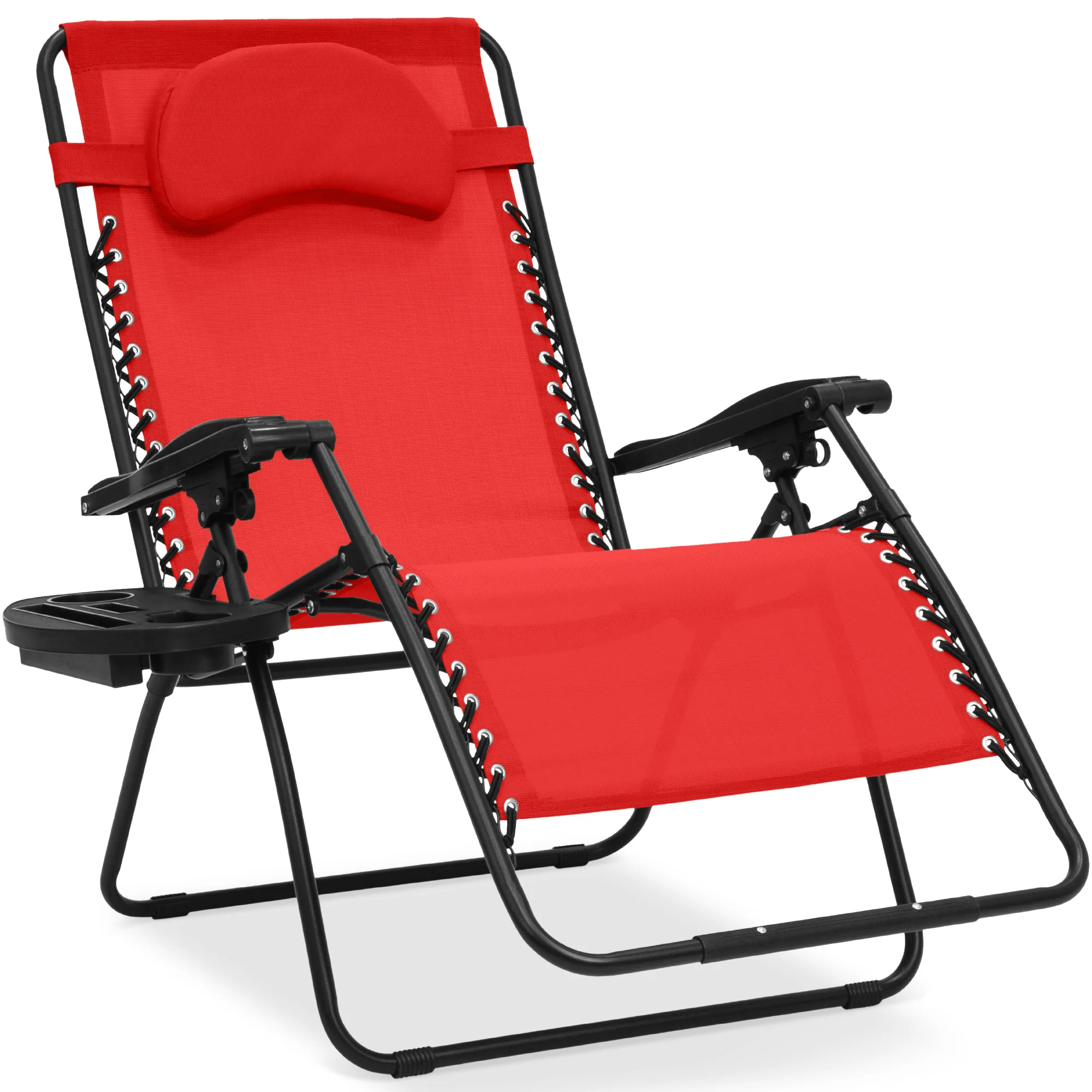 Oversized Reclining Zero Gravity Chair Lounger w/ Cup Holder, Pillow - Image 12