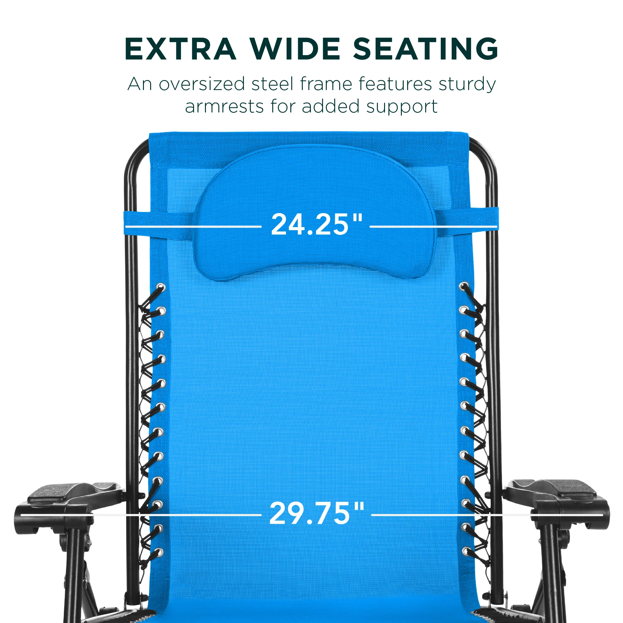 Oversized Reclining Zero Gravity Chair Lounger w/ Cup Holder, Pillow - Image 120