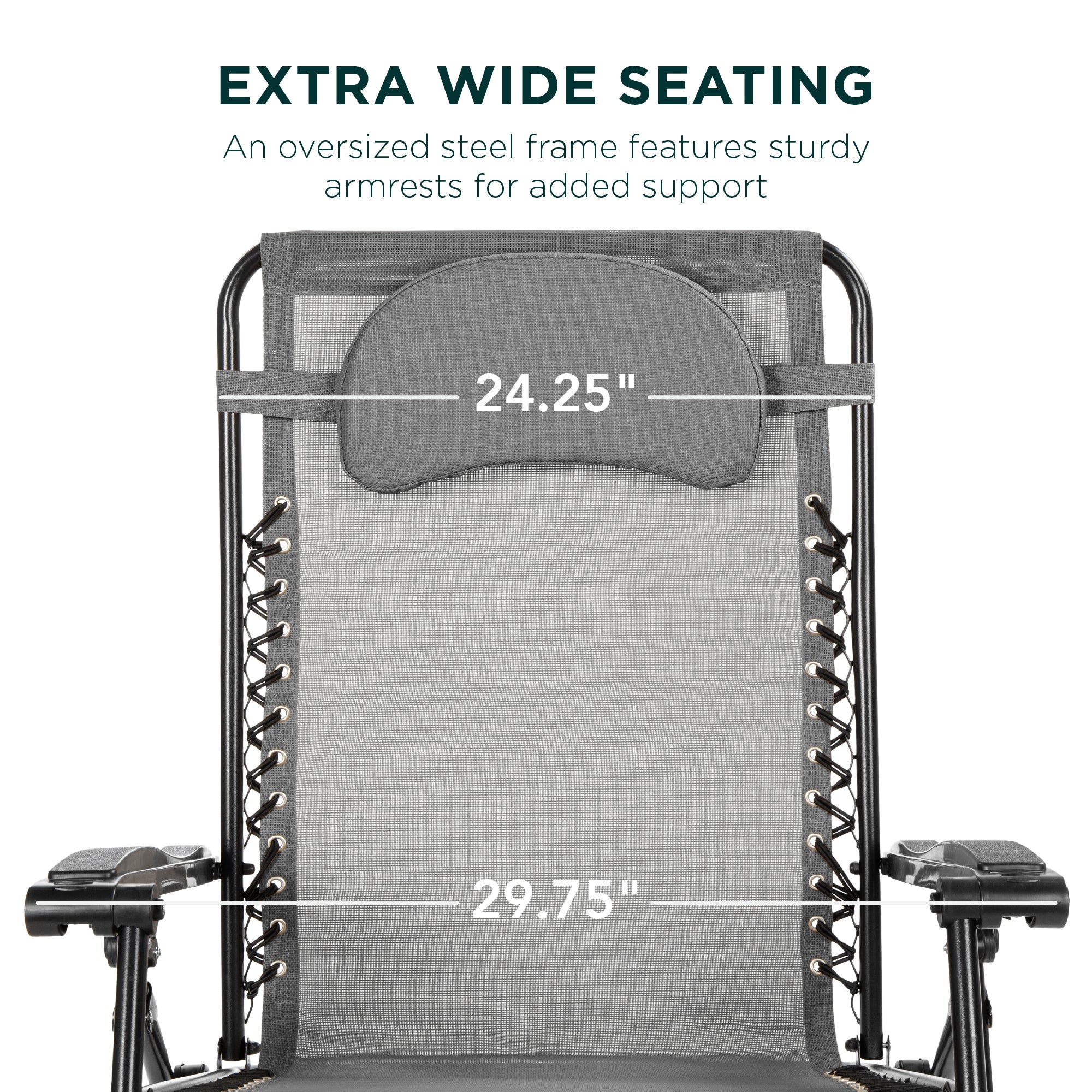 Oversized Reclining Zero Gravity Chair Lounger w/ Cup Holder, Pillow - Image 128