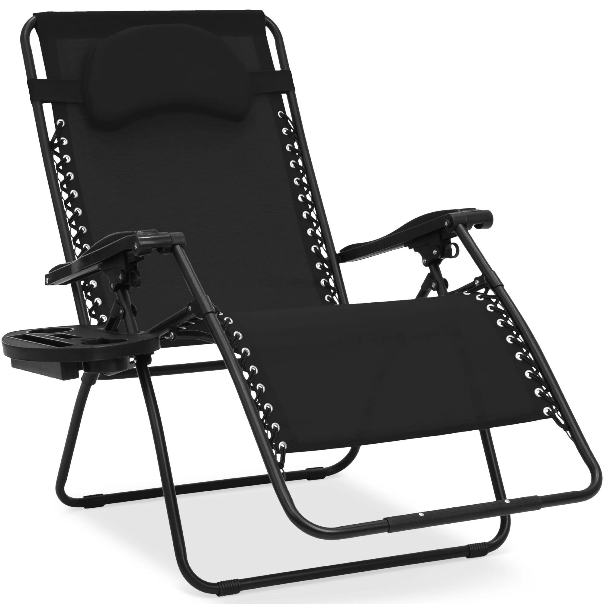 Oversized Reclining Zero Gravity Chair Lounger w/ Cup Holder, Pillow - Image 130