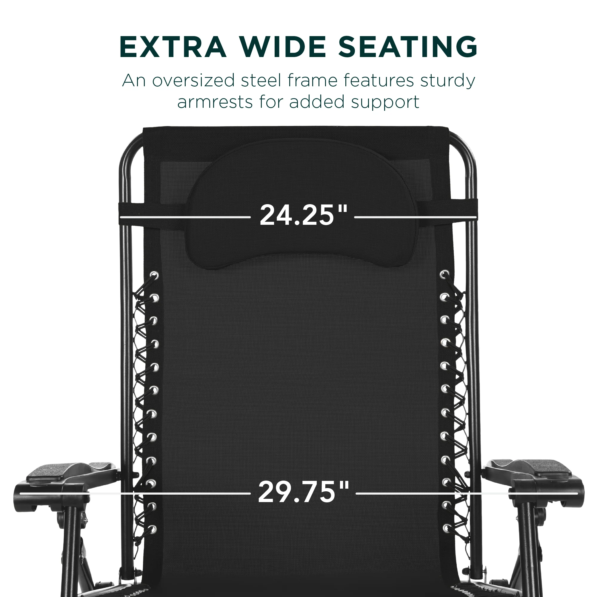 Oversized Reclining Zero Gravity Chair Lounger w/ Cup Holder, Pillow - Image 132
