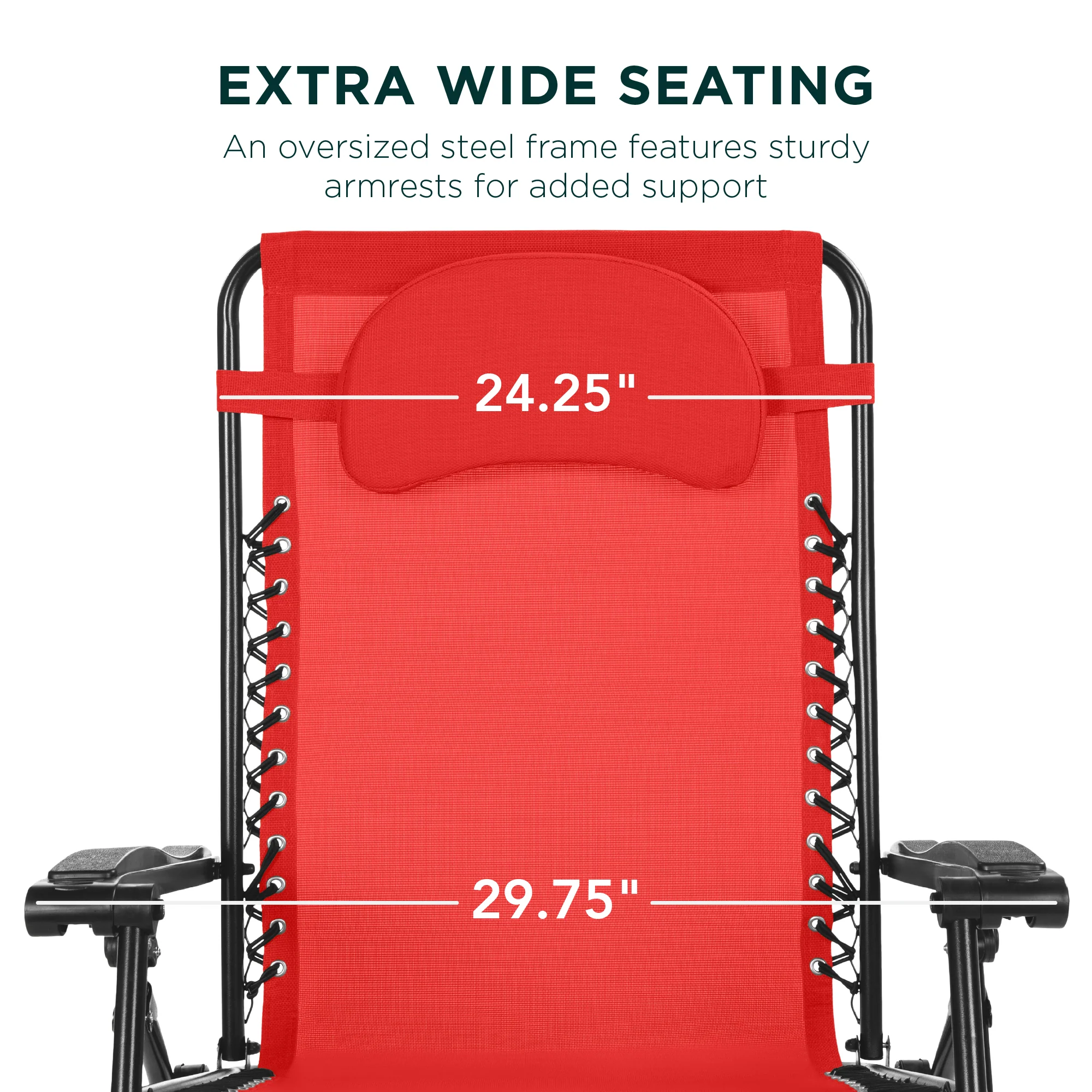 Oversized Reclining Zero Gravity Chair Lounger w/ Cup Holder, Pillow - Image 14