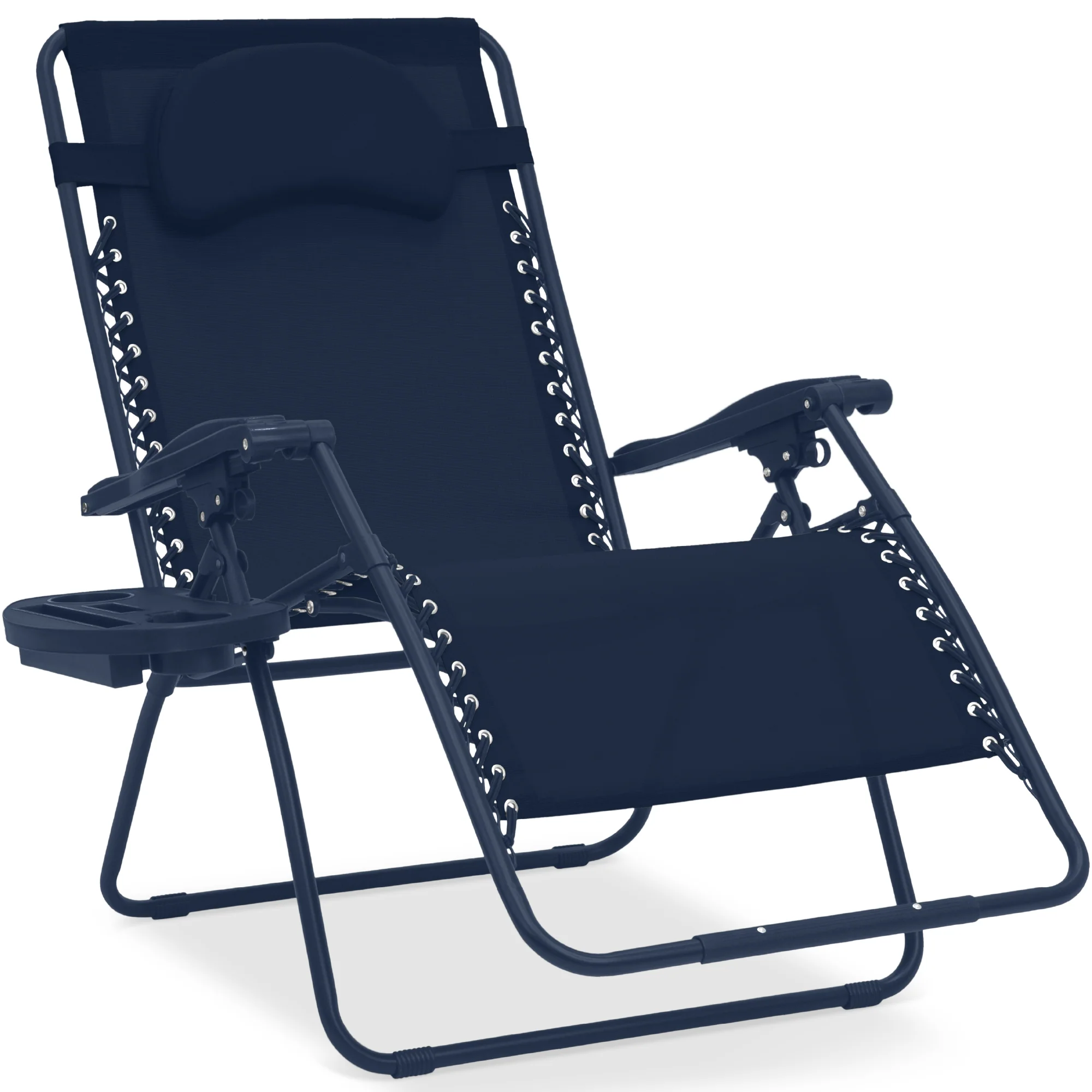 Oversized Reclining Zero Gravity Chair Lounger w/ Cup Holder, Pillow - Image 150