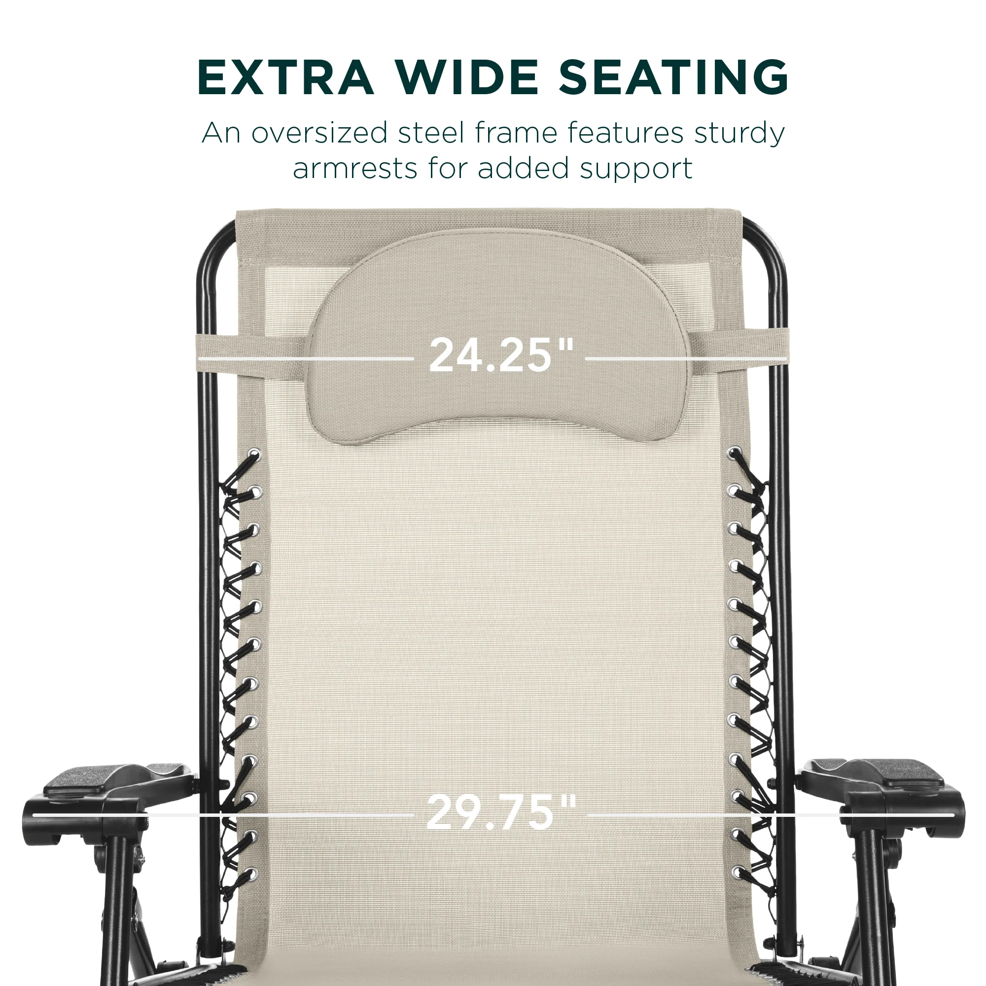 Oversized Reclining Zero Gravity Chair Lounger w/ Cup Holder, Pillow - Image 163