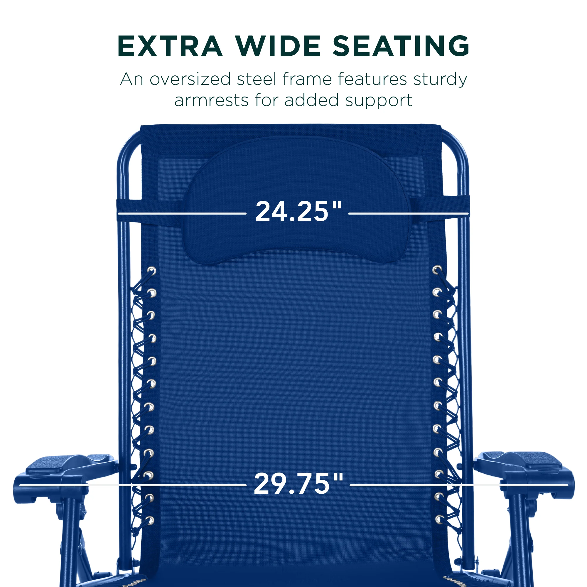 Oversized Reclining Zero Gravity Chair Lounger w/ Cup Holder, Pillow - Image 167